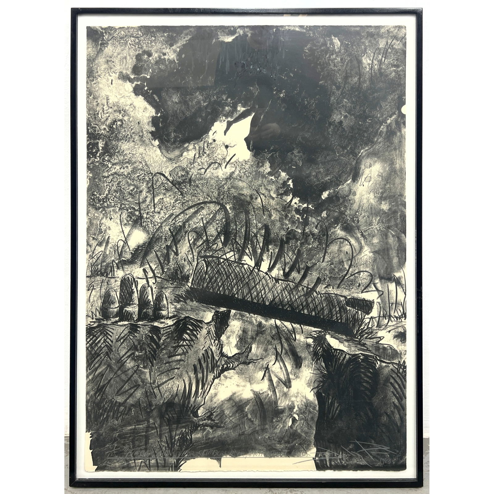 Jody Pinto, Finger Span for Climber's Rock lithograph Print on paper, 1987 signed and numbered 67/12 (1 of 9)