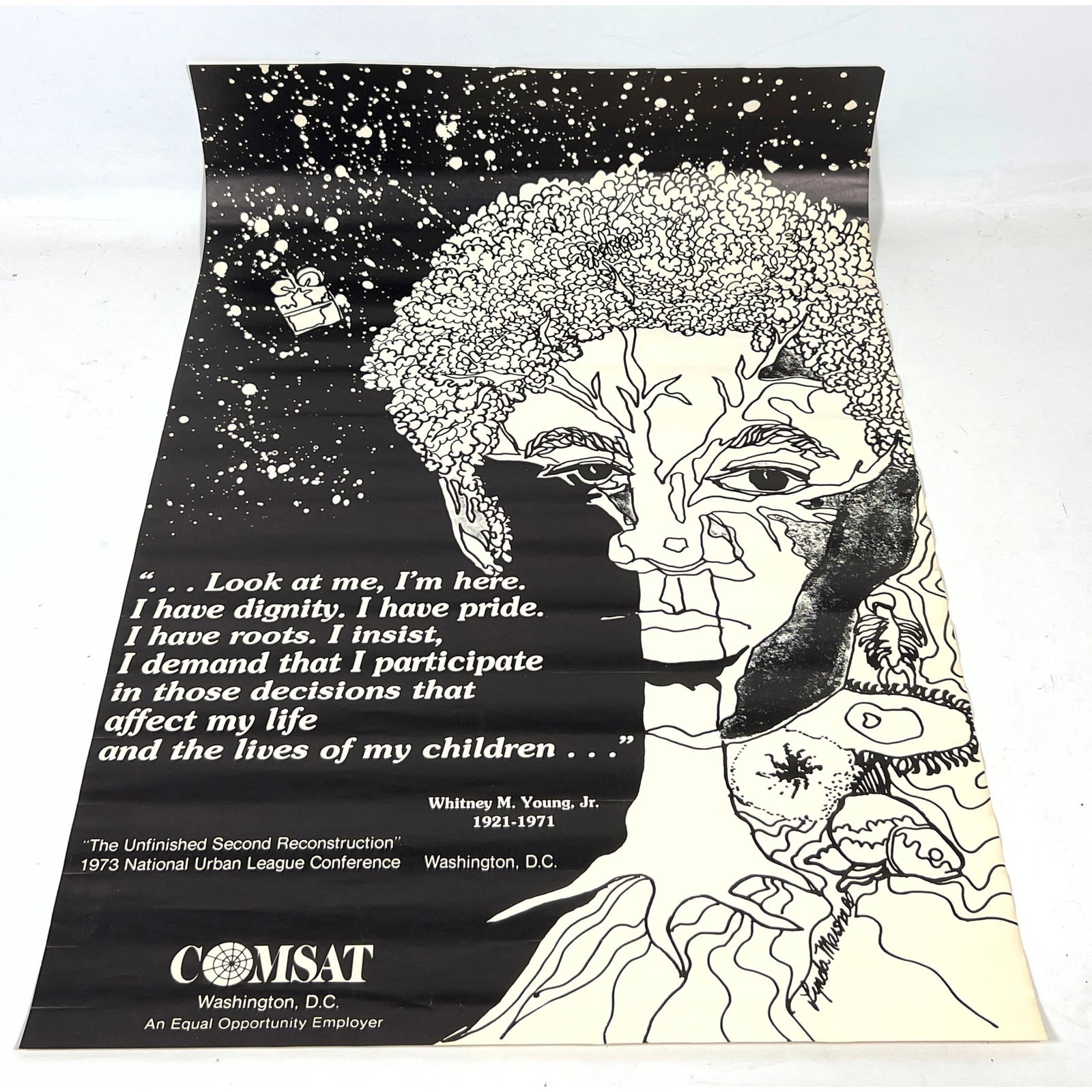 Lynda Marshall Comsat Urban League Conference Poster.: Lynda Marshall Comsat Urban League Conference Poster. Dimensions: Height: 30 inches, Width: 20 inches. --- - We offer curbside delivery for most items to NYC, Manhattan, Close Brooklyn, Hoboken about