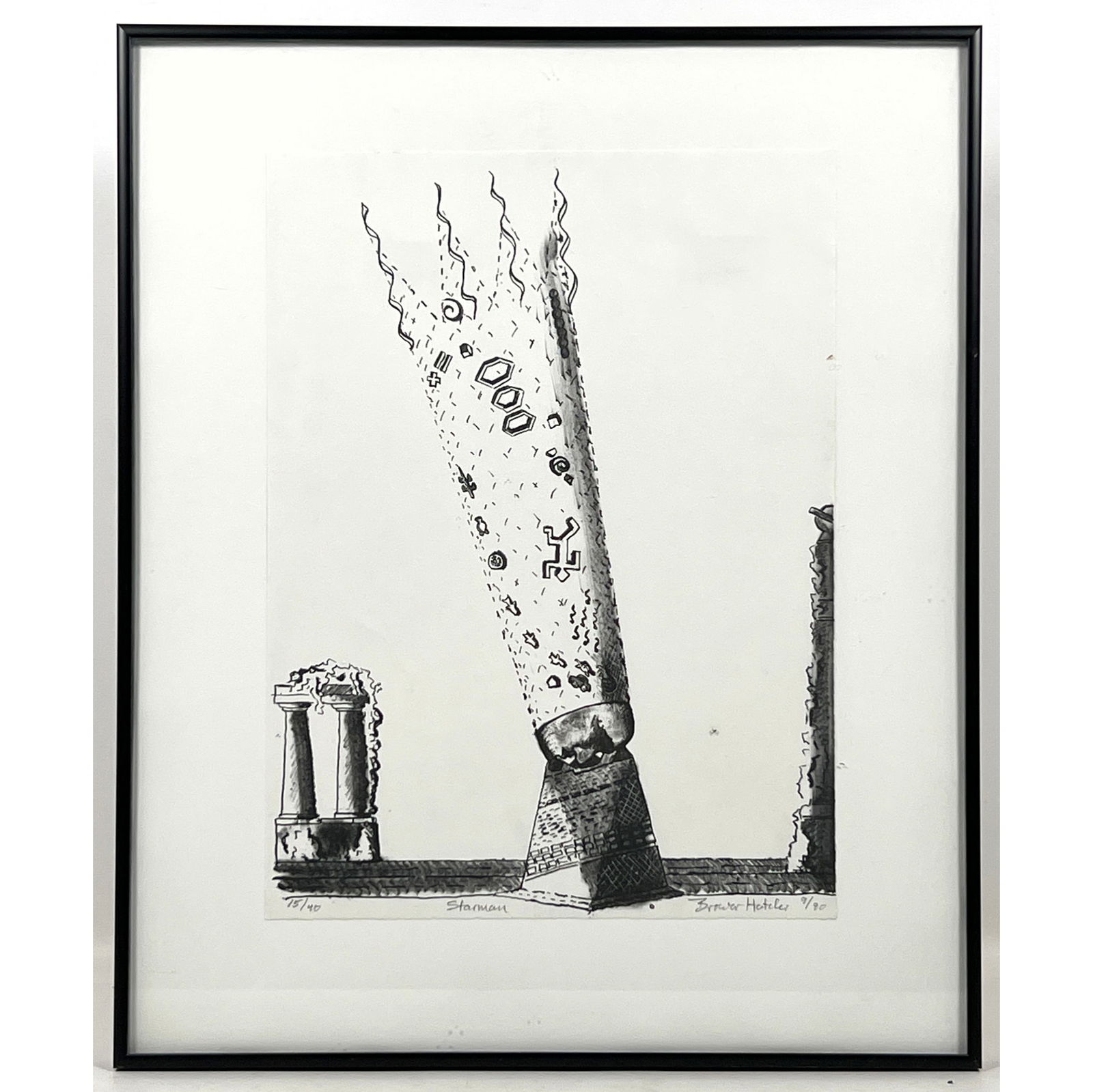 Brower Hatcher Signed and Numbered Lithograph Print. Signed and numbered 15/40. Starman. dated 9/90. (1 of 11)