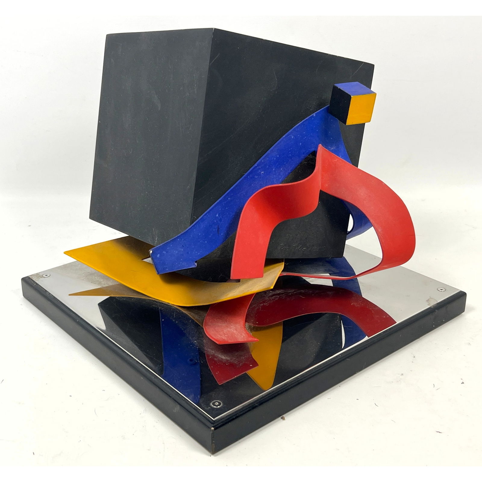 Ron Tatro 1983 Sculpture. Mixed Metal with Paint. Revolving base. (1 of 18)