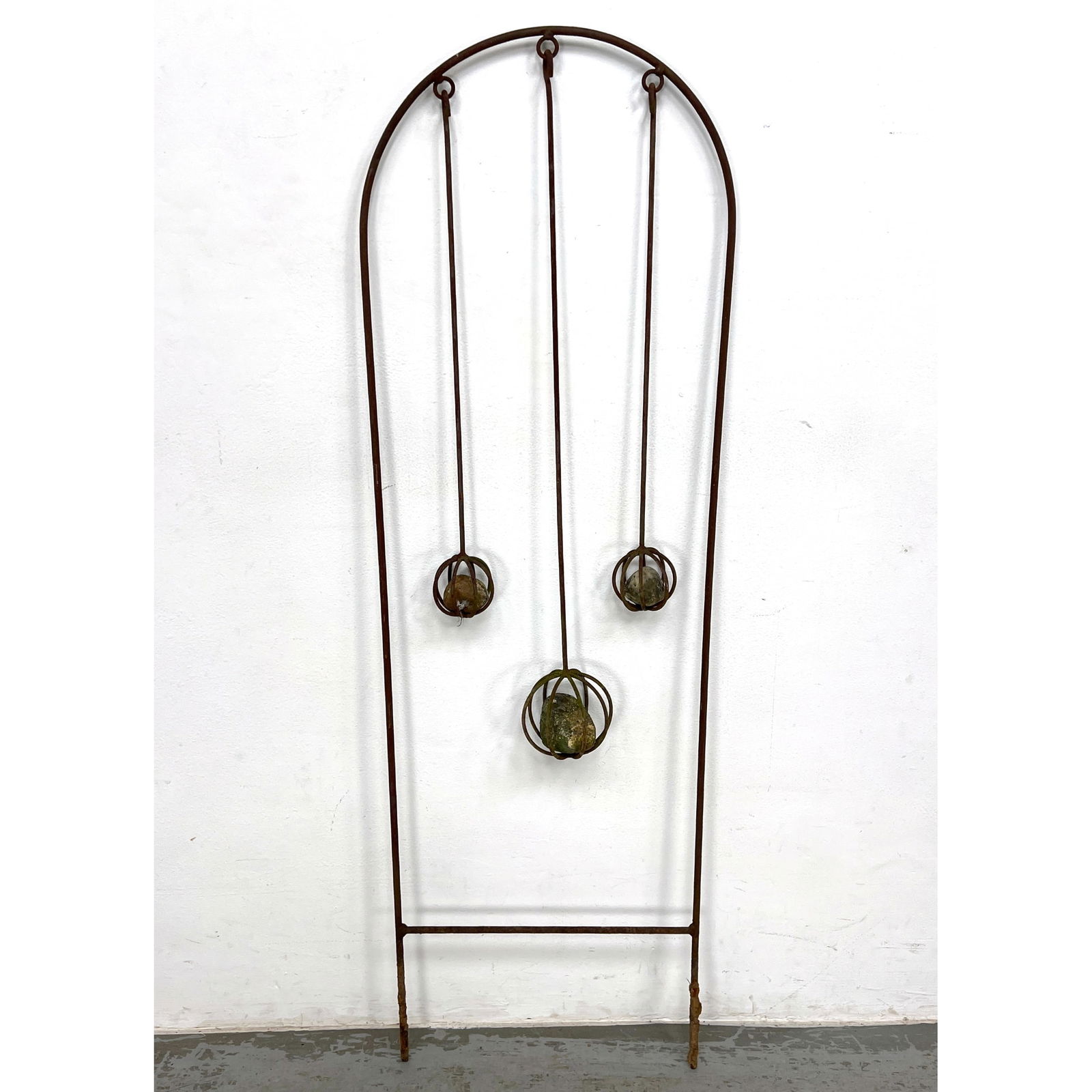 Iron Garden Sculpture Caged: Iron Garden Sculpture Caged Dimensions: Height: 55.5 inches, Width: 18 inches, Depth: 5 inches. --- - We offer curbside delivery for most items to NYC, Manhattan, Close Brooklyn, Hoboken about