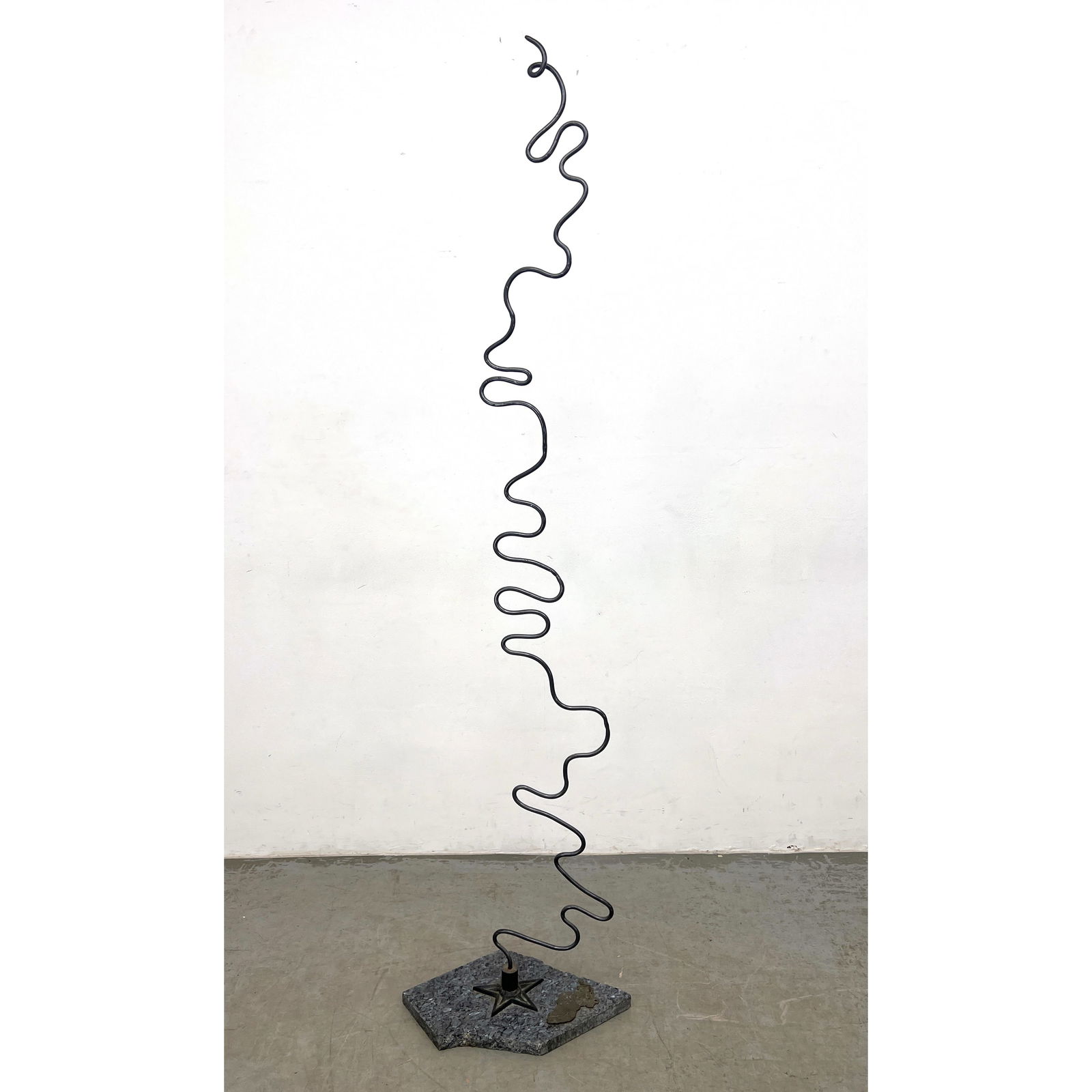 Jeffery Thomas Bell Tall Floor Sculpture. Twisted and Bent Iron on Granite Slab. (1 of 9)