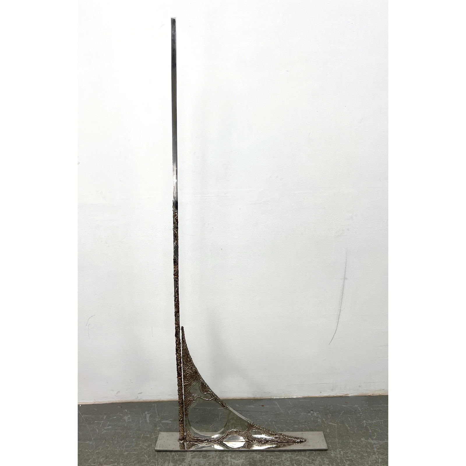 Tall Mid Century Modern Brutalist Steel Sculpture. Unsigned. (1 of 9)