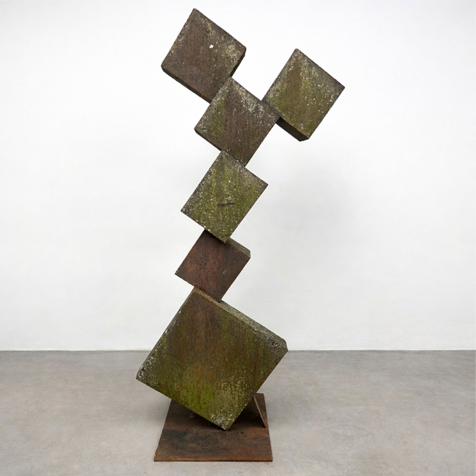 Large Robert E Montgomery Garden Outdoor Sculpture. Rust with Natural Green moss.: Large Robert E Montgomery Garden Outdoor Sculpture. Rust with Natural Green moss. Dimensions: Height: 90 inches, Width: 48 inches, Depth: 24 inches. --- - We offer curbside delivery for most items to