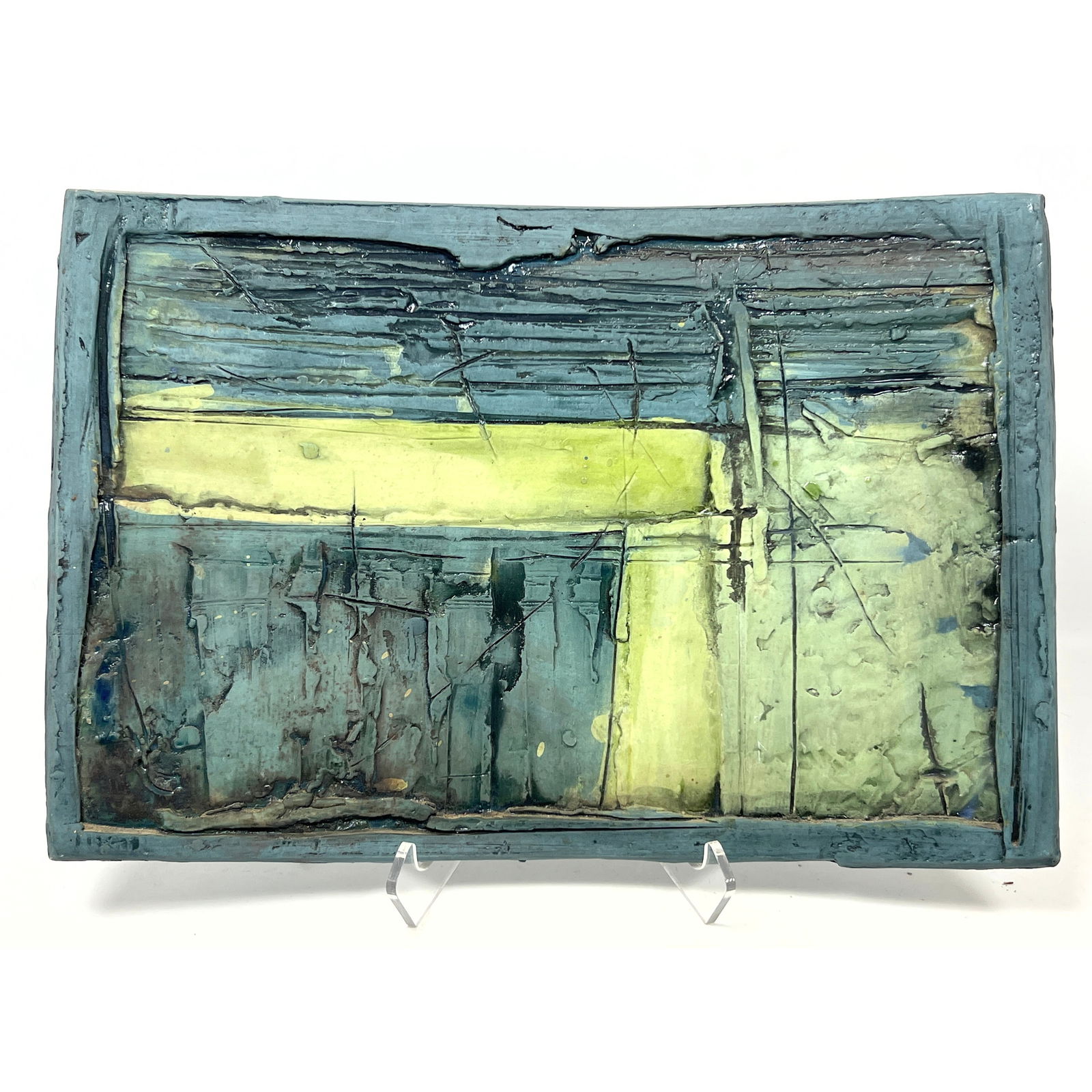 Artist Marked Studio Pottery Footed Tray. Purchased 2005. (1 of 11)