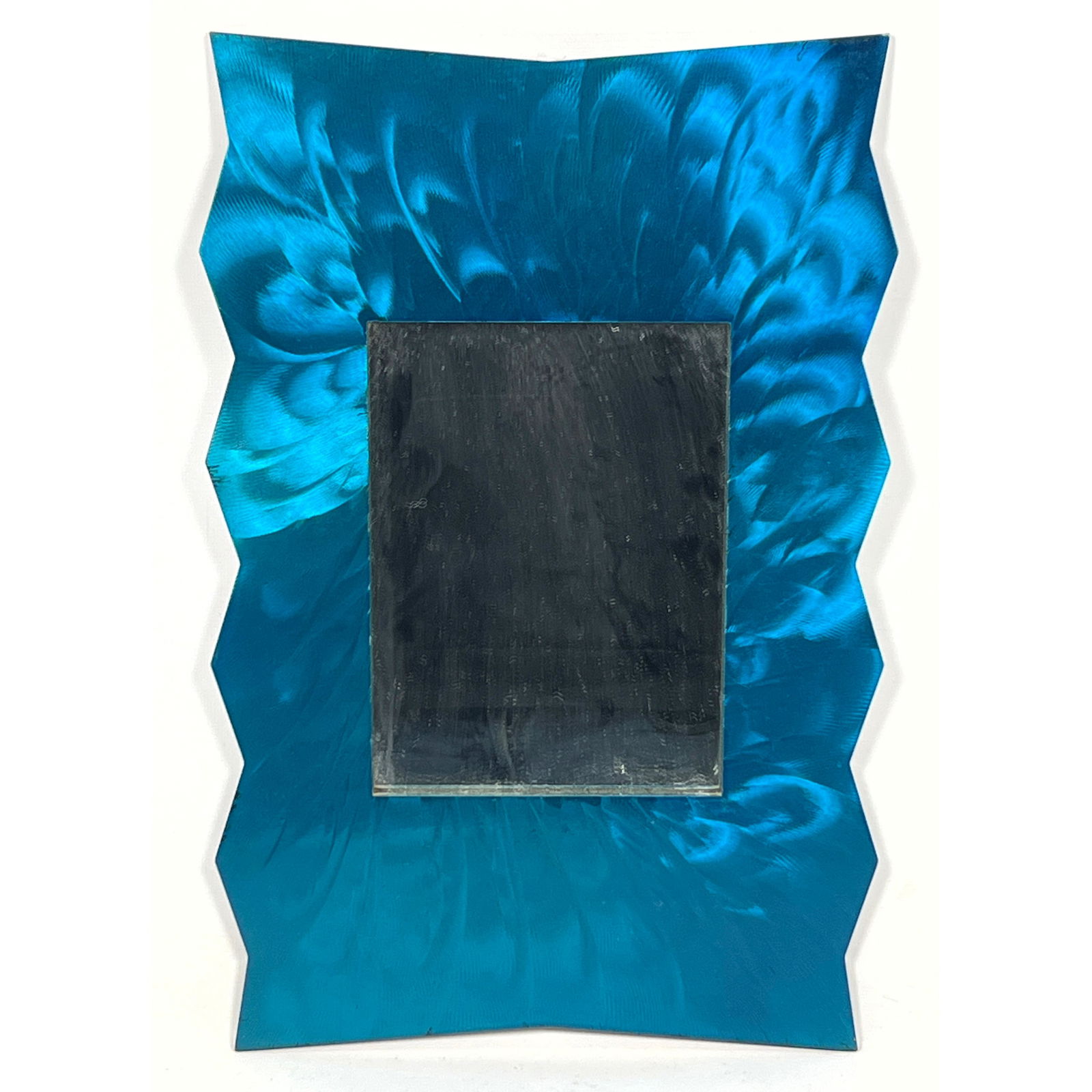 Small Anodized Steel Wall Mirror. Heavy steel plate. (1 of 9)