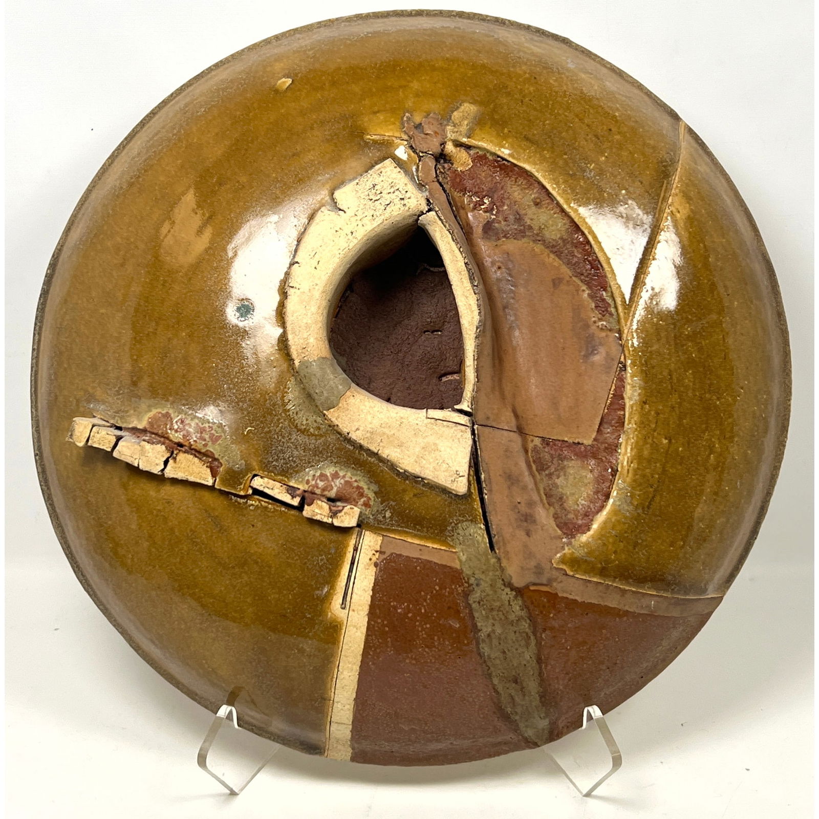 Heavy Handmade Studio Pottery Wall Sculpture. Signed Marc. (1 of 11)