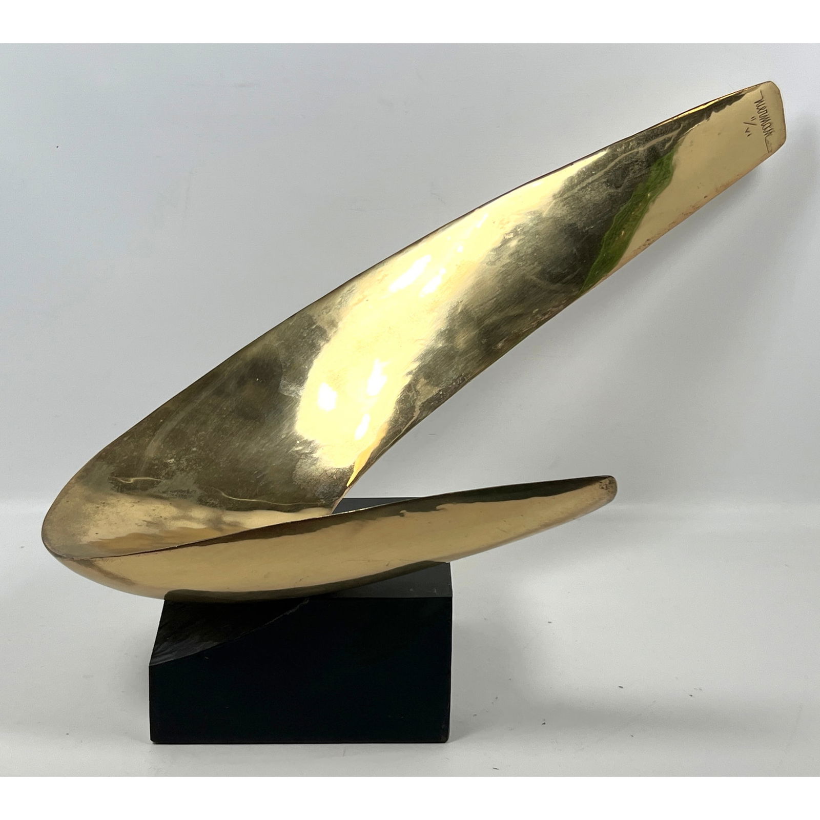 Leonardo Nierman II/VI abstract Modern Bronze sculpture on Wood Base. (1 of 12)