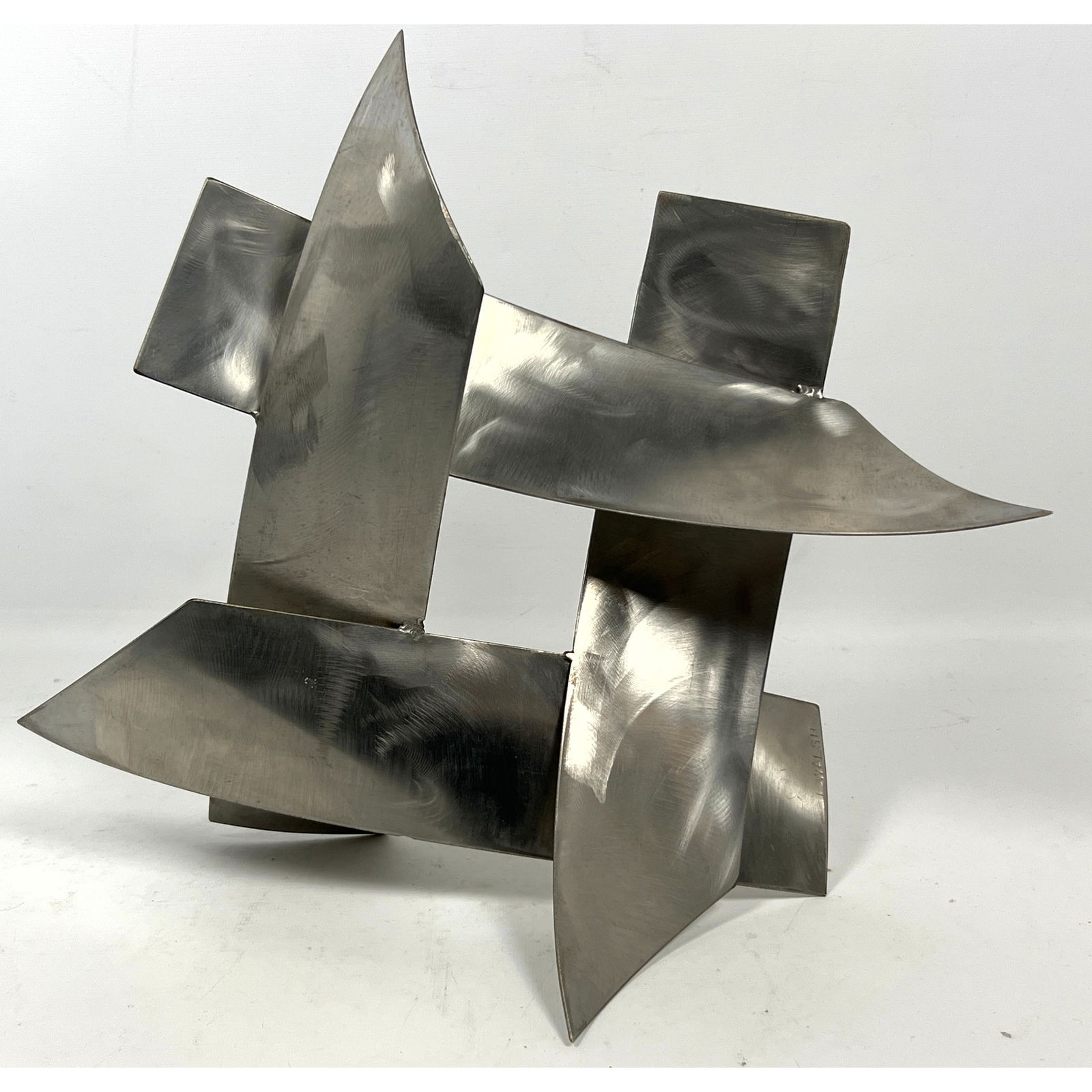 Michael Walsh Metalworks Modernist Steel Sculpture. Signed. (1 of 10)