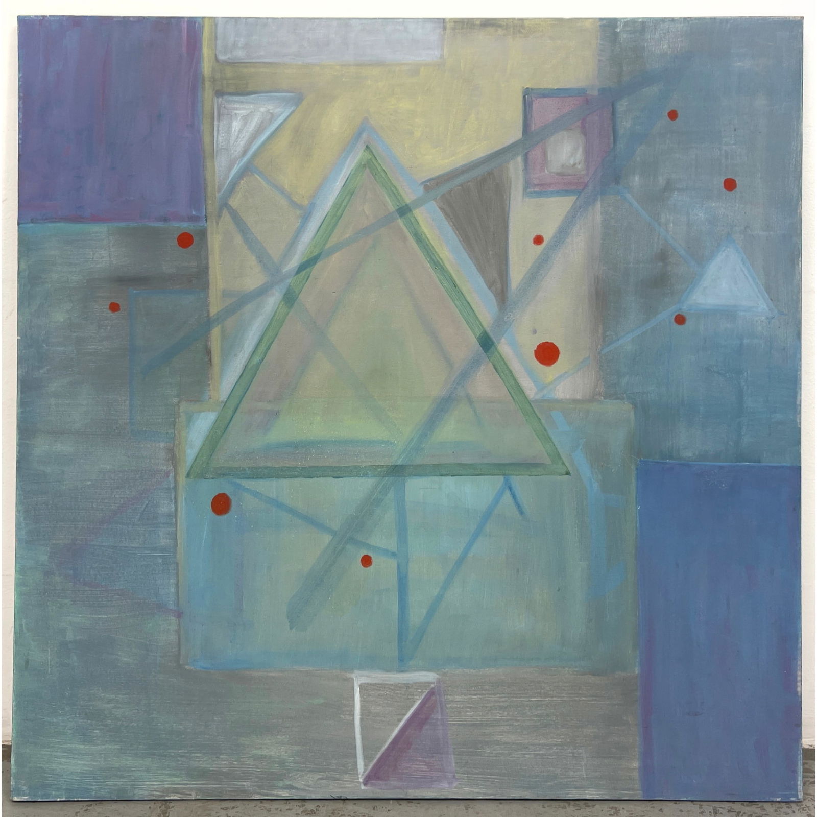 F BRONNER Modernist Oil Painting. "Triangulation" Signed 1997. Painting. (1 of 8)