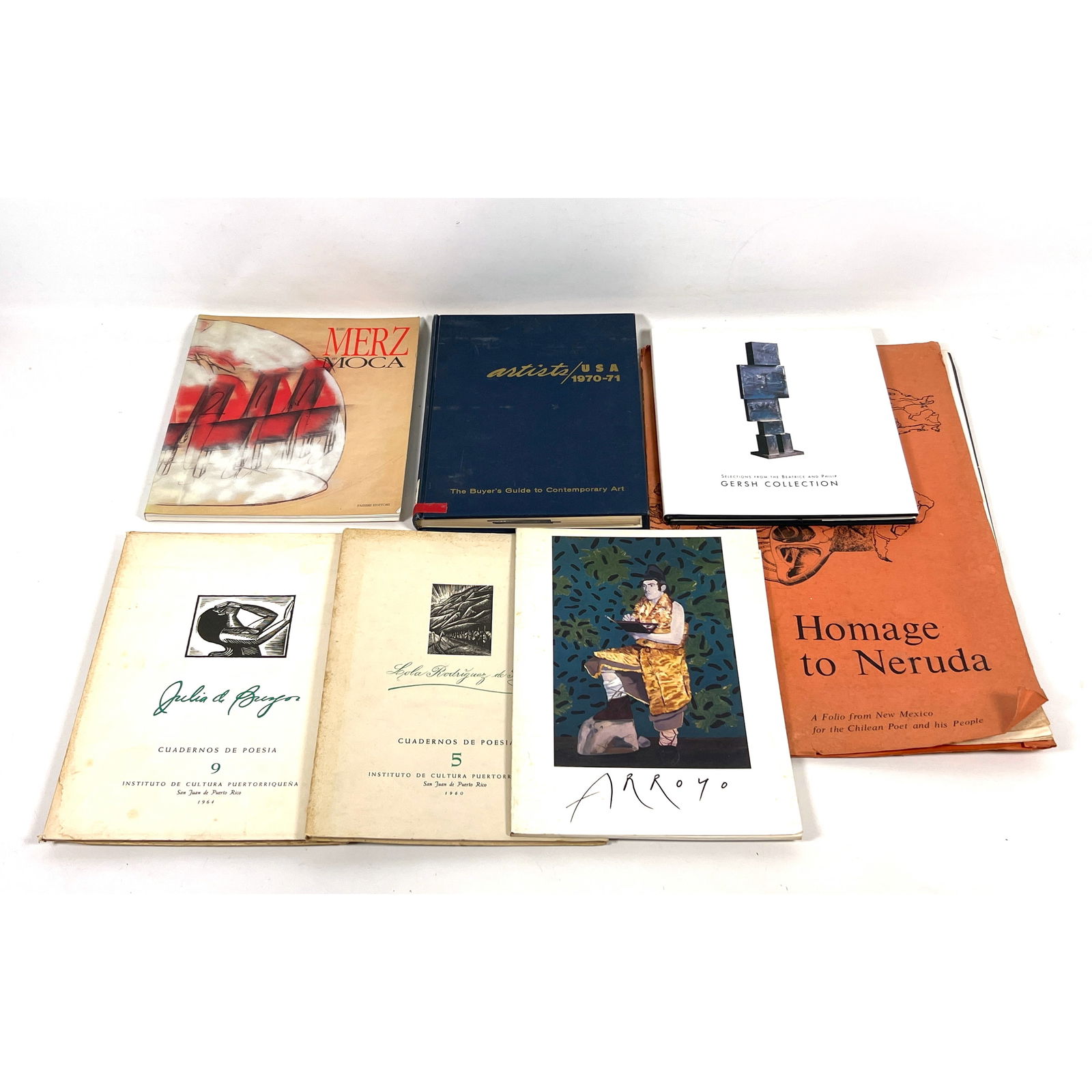 7pcs Art Books. Homage to Neruda, Gersh Collection, Artist 1970-71, Arroyo, etc. (1 of 16)