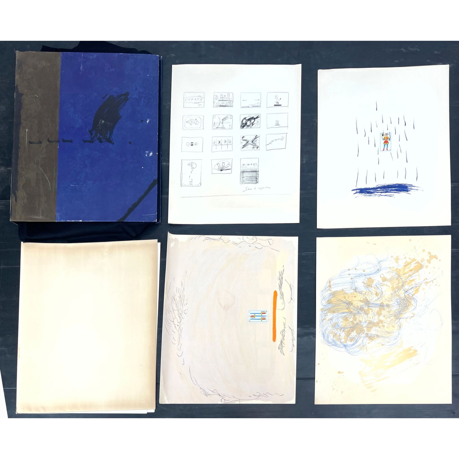 Partial ANTONI TAPIES Large Print Portfolia. Cars and Color Prints. (1 of 12)