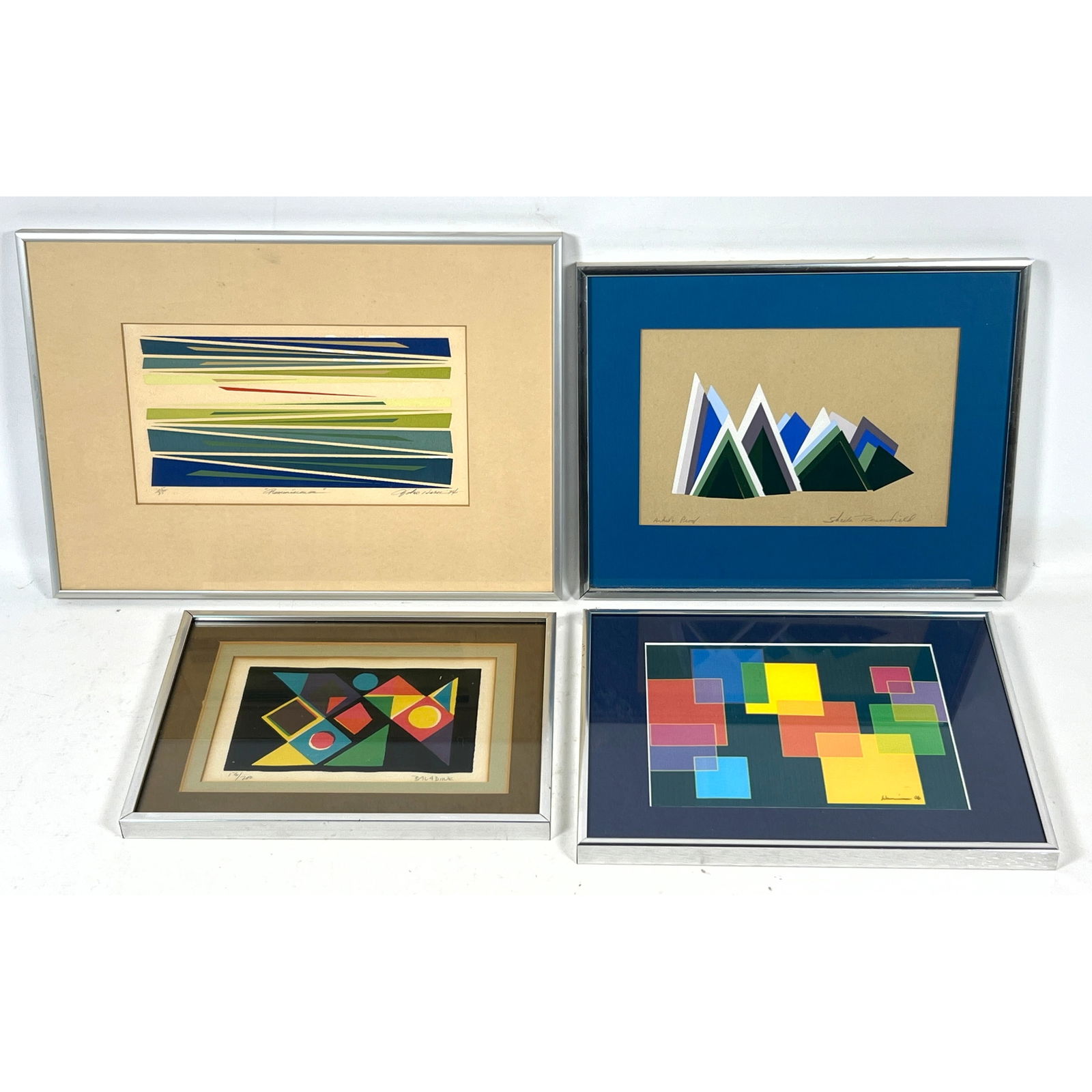 4pcs Mid Century Modern Art. Haru 74 Silkscreen print, Sheila Rosenfield Artist Proof Silkscreen pri (1 of 15)
