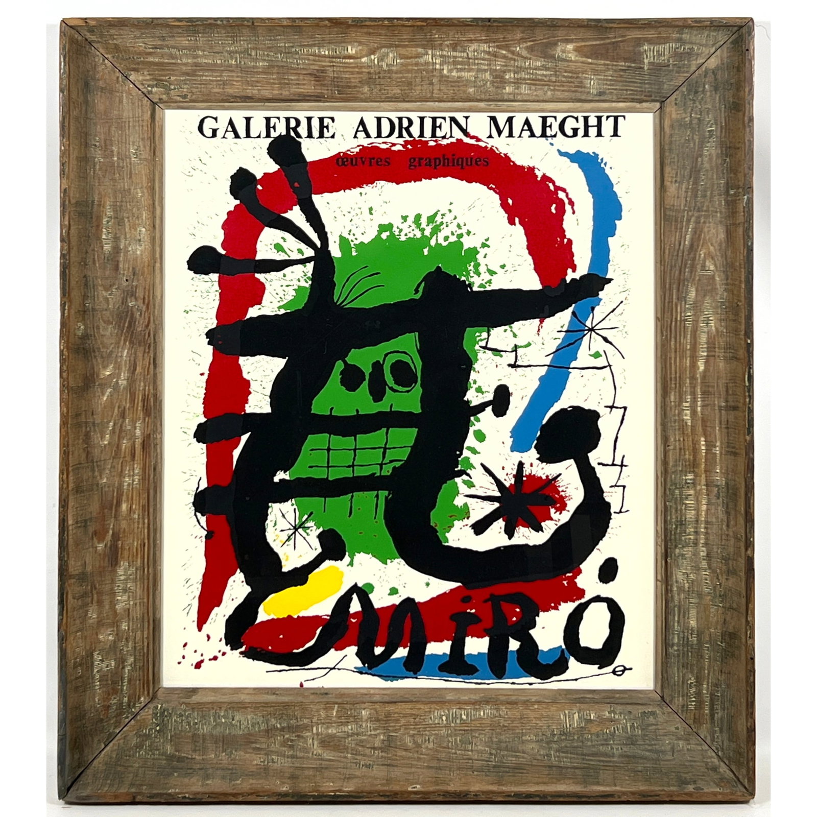 JOAN MIRO Exhibition Poster. GALERIE MAEGHT Oeuvres Graphiques. Bold Graphics in Primary Color Palet (1 of 8)