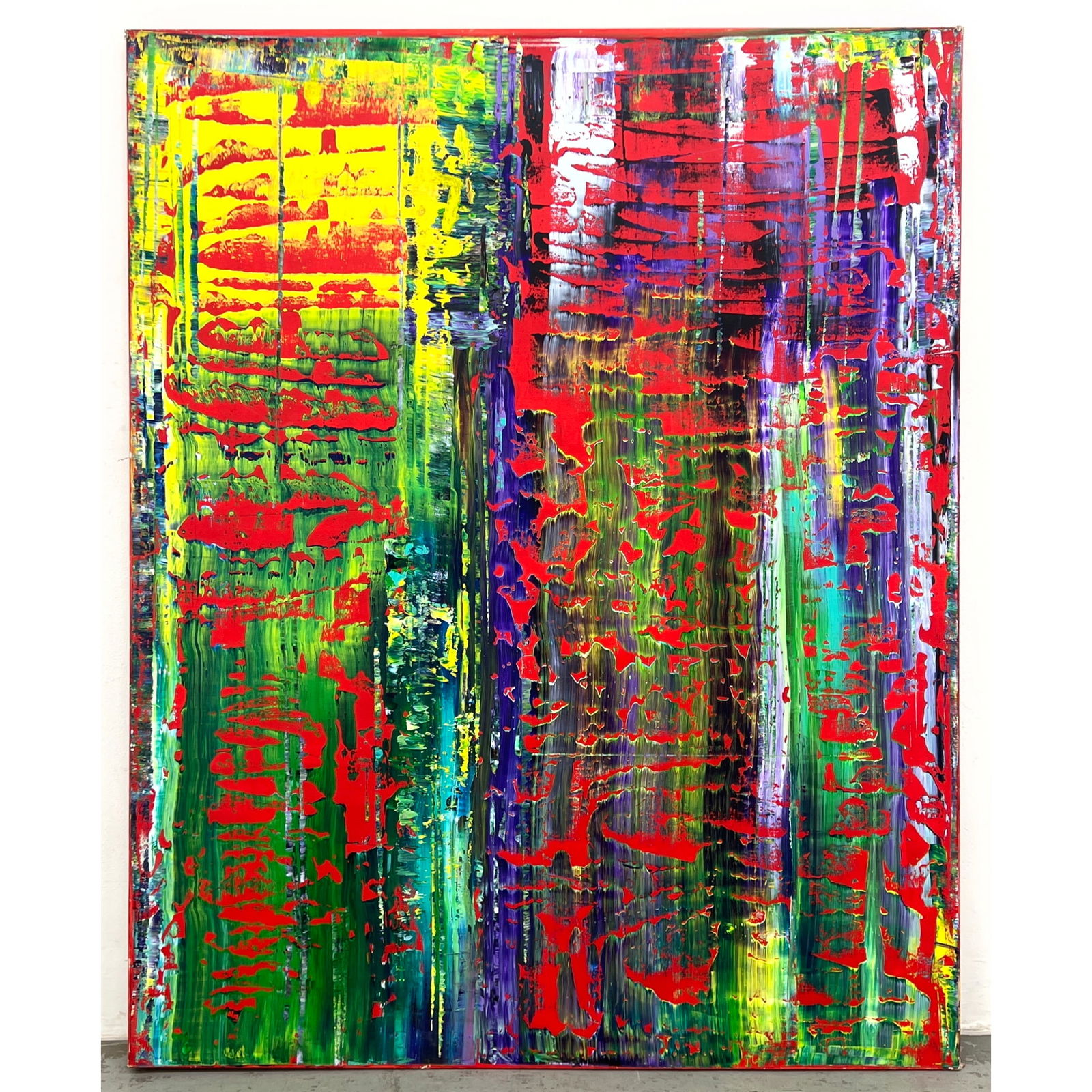 Large Jamel ???? Abstract Modern Painting on Canvas. Colorful Palette. Gerhard Richter style. (1 of 12)