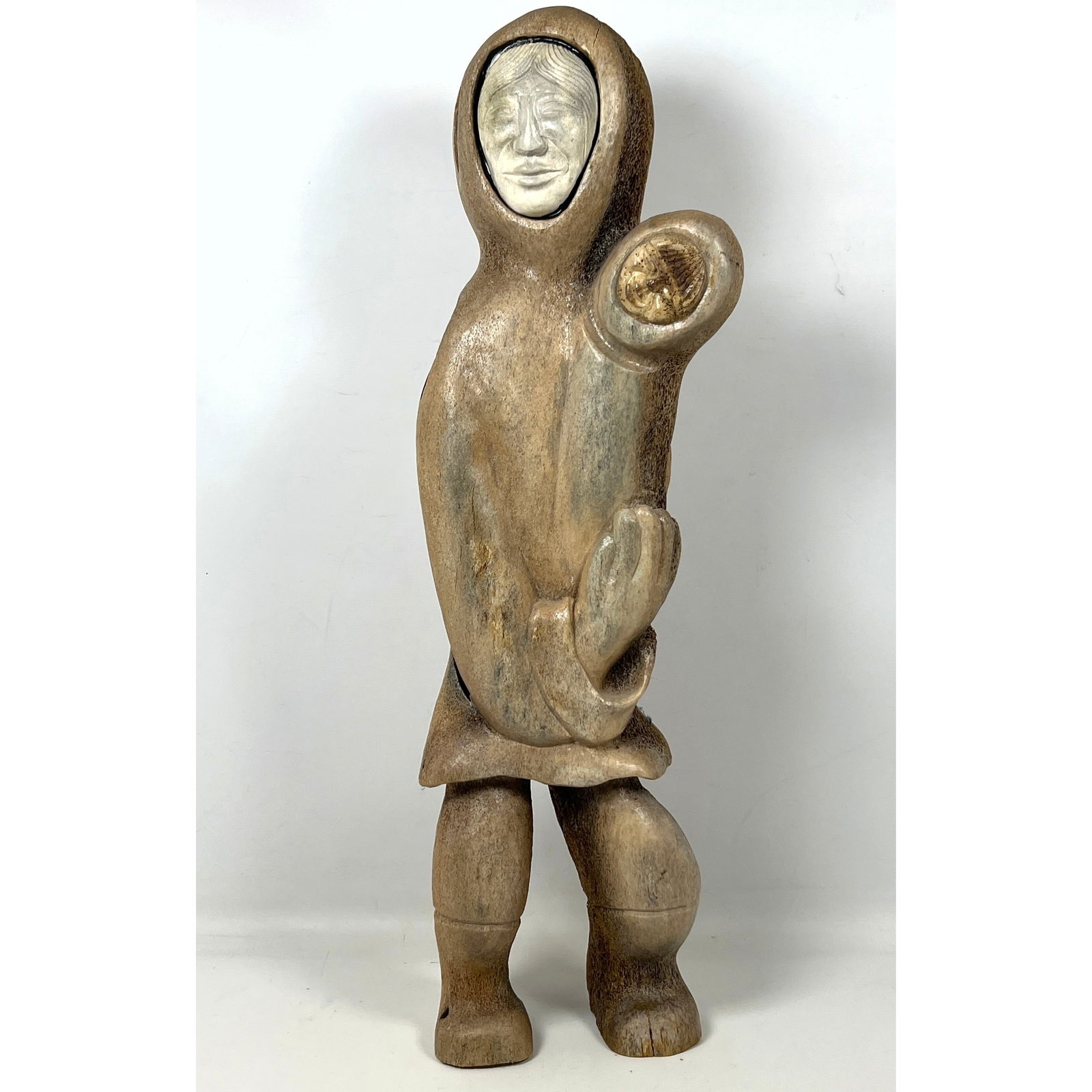 Alaskan Inuit Sculpture of Standing Figure. Whale Bone. (1 of 10)