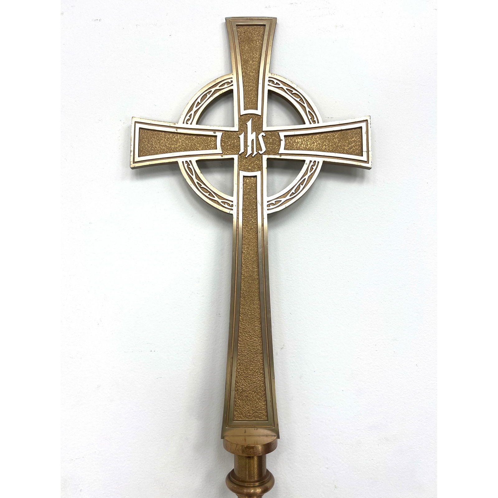 Brass Processional Cross Staff. Religious. (1 of 8)