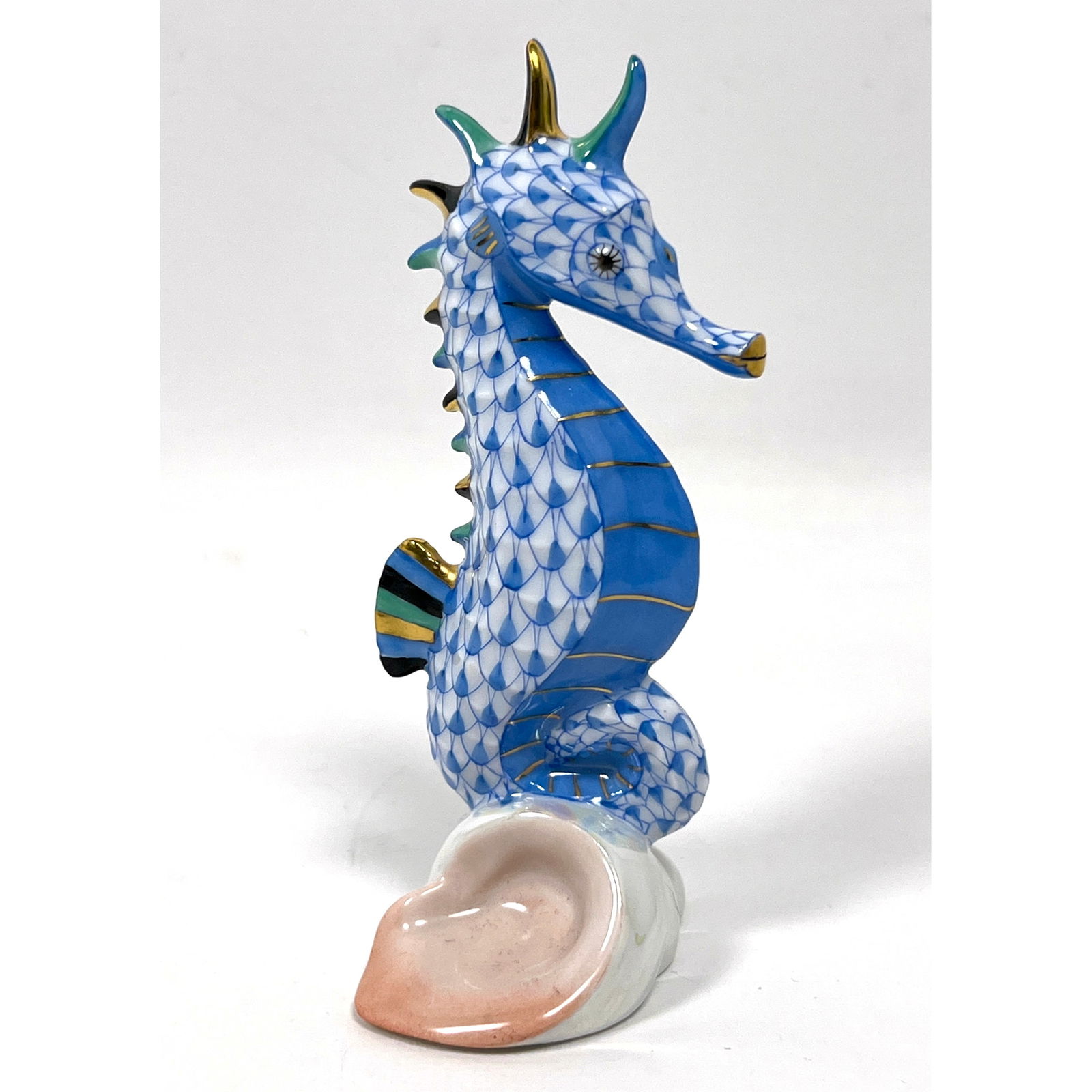 Herend porcelain figurine depicting a seahorse. Sea Horse. (1 of 8)