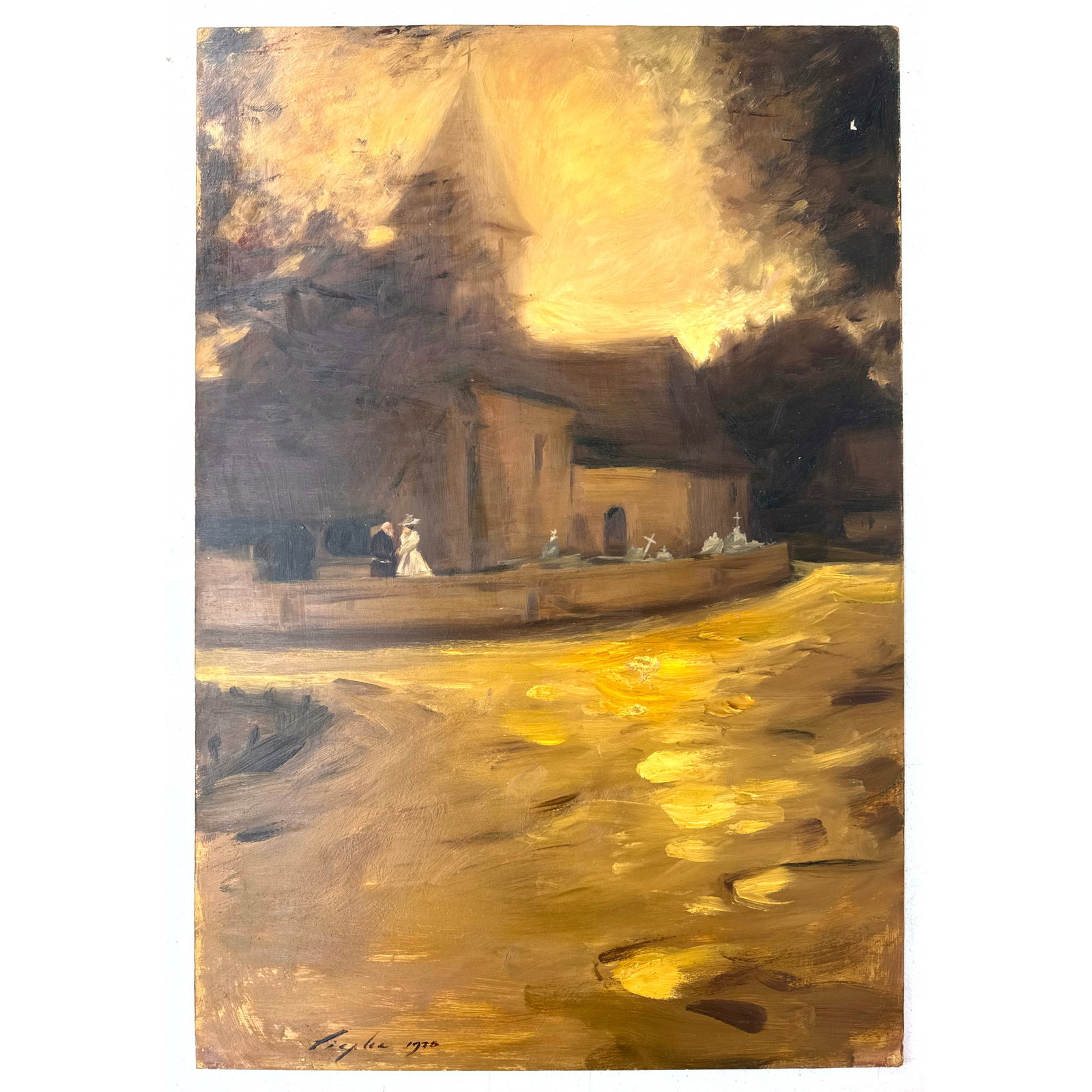 MALCOLM LIEPKE Original Painting on Hardboard. Signed 1978. For the book MADAME BOVARY by GUSTAVE FL: MALCOLM LIEPKE Original Painting on Hardboard. Signed 1978. For the book MADAME BOVARY by GUSTAVE FLAUBERT Franklin Library. Acquired From the Franklin Mint archives, originally produced for their lea