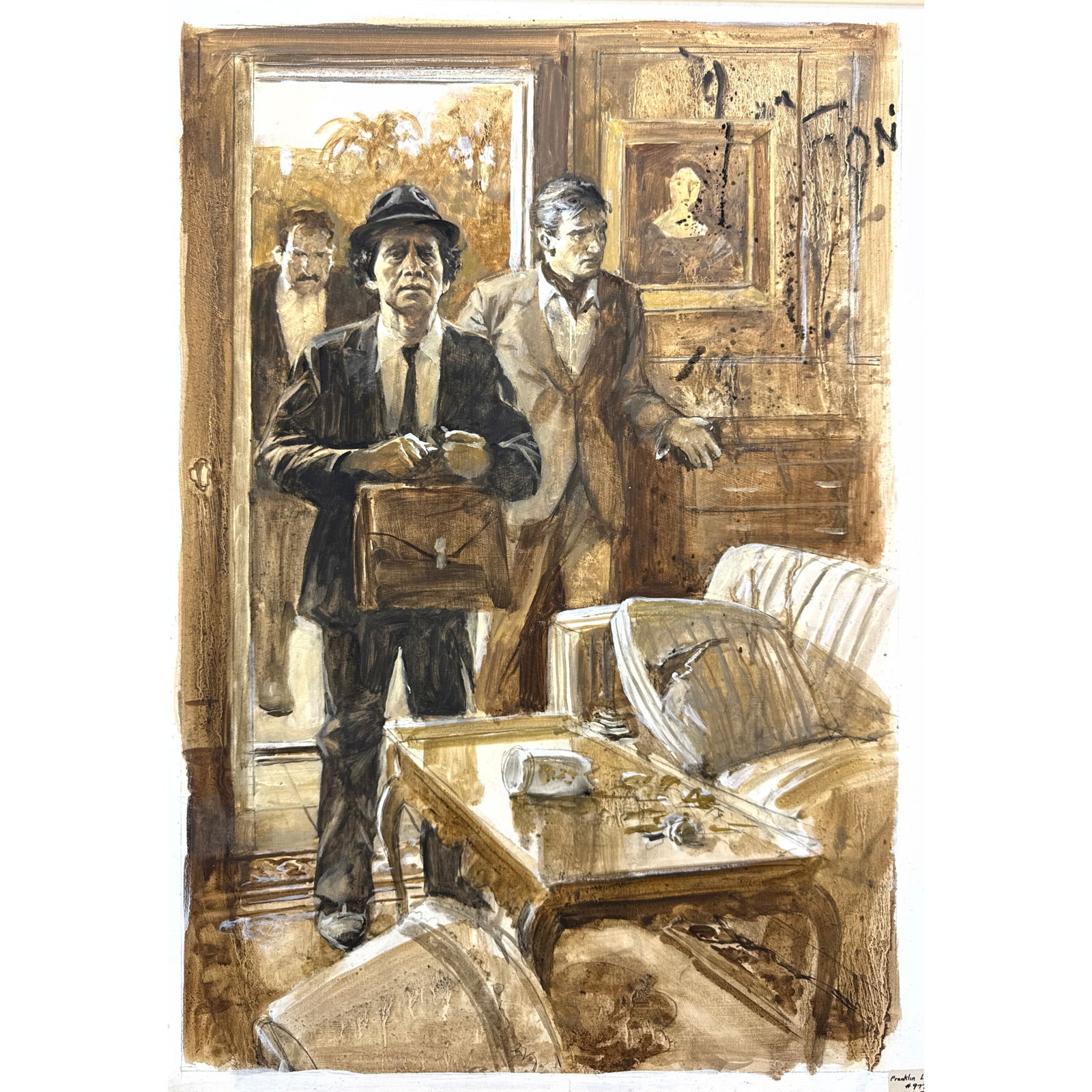 BURTON SILVERMAN Original Painting on hardboard. Unsigned. For the book The Magic Barrel by Bernard: BURTON SILVERMAN Original Painting on hardboard. Unsigned. For the book The Magic Barrel by Bernard Malamud Franklin Library Illustrations by BURTON SILVERMAN. Acquired From the Franklin Mint archives