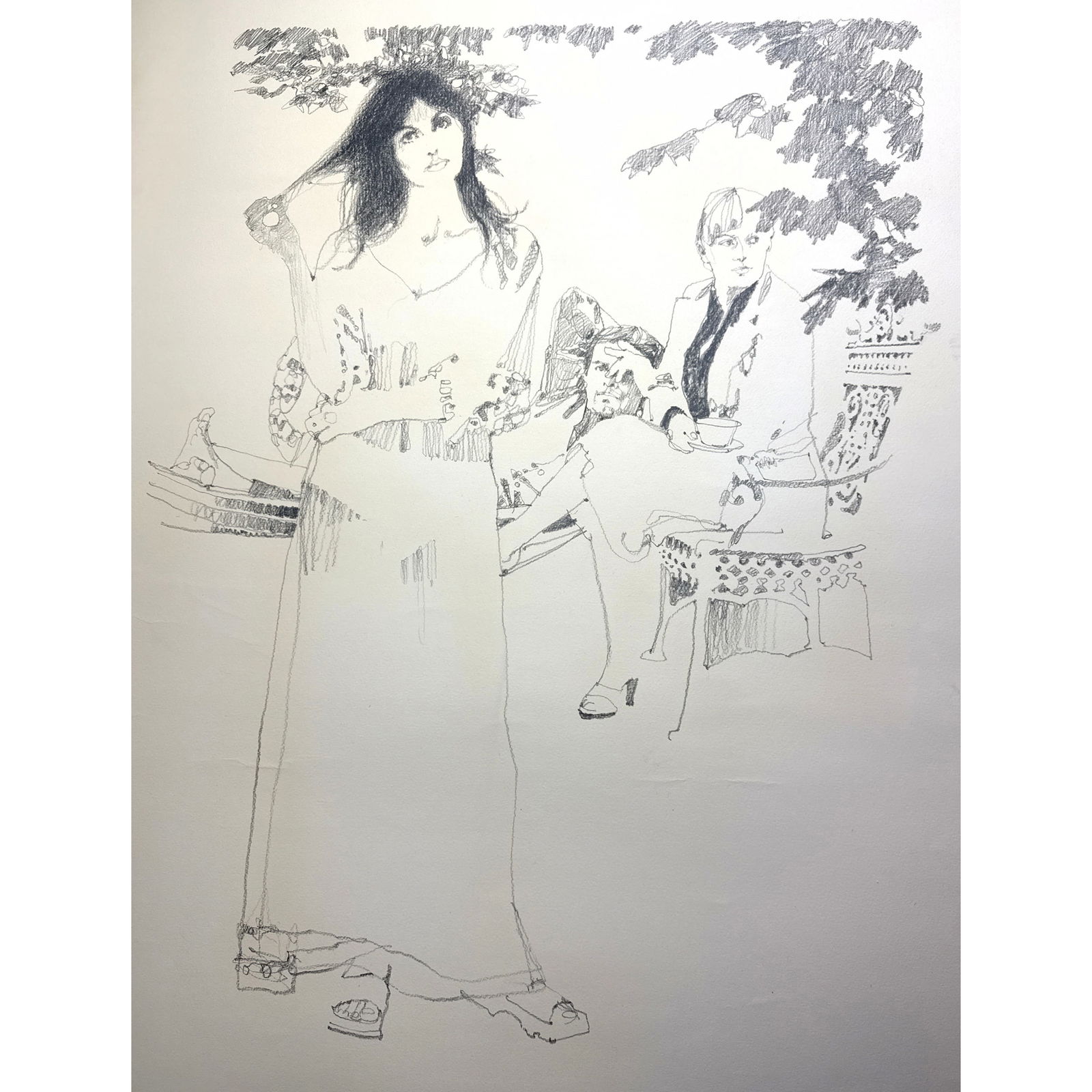 BERNARD Bernie FUCHS Original pencil. unsigned. illustration for the book, The unmade bed by Francis (1 of 8)