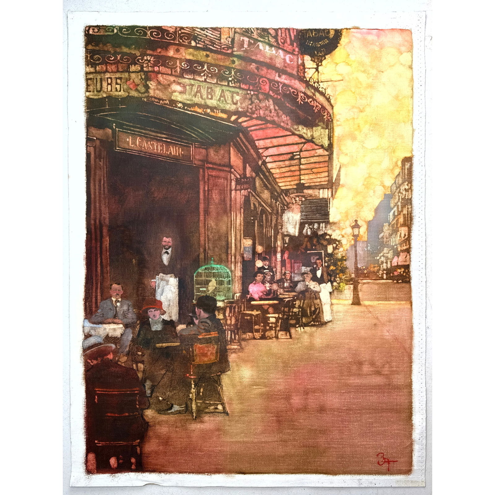 BERNARD Bernie FUCHS Original Painting on unstretched canvas. Signed BF. For the book The Ambassado (1 of 10)