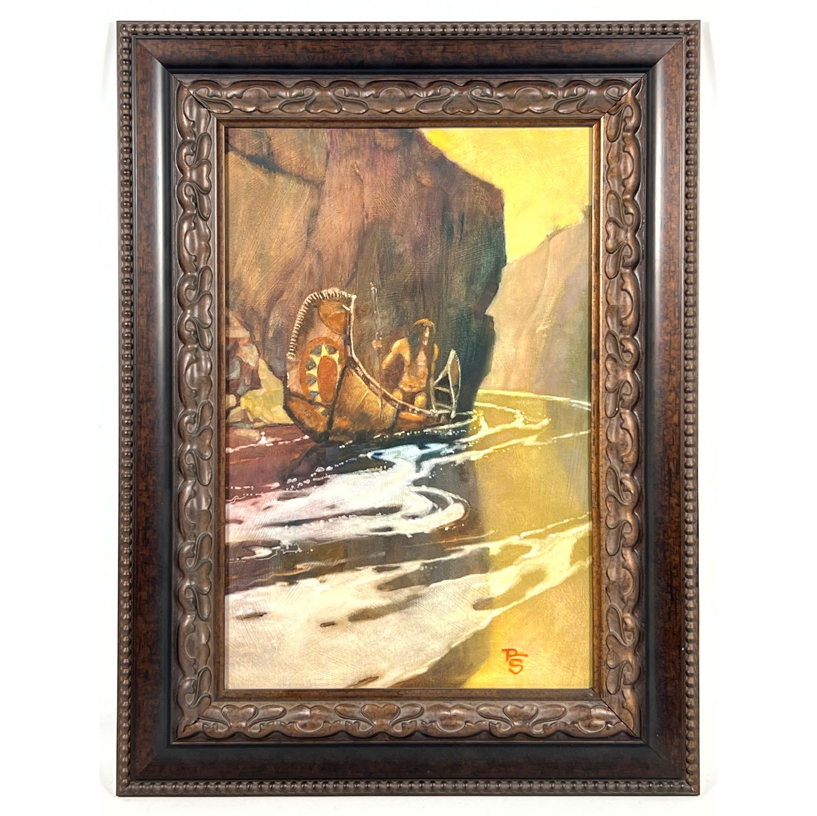 Ross Sachs Painting on Canvas The Silent Fisherman In the Manner of N.C. Wyeth. Canvas mounted on st (1 of 7)