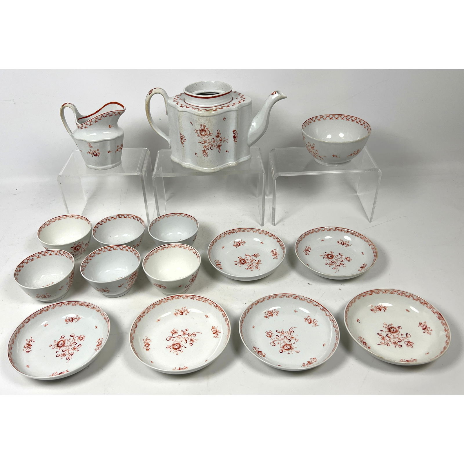15pcs Chinese Export Porcelain Tea set with Tea Bowls. (1 of 16)