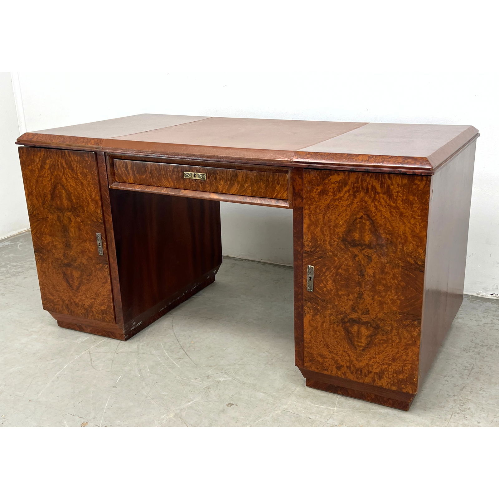 Art Deco Burl Wood Desk. (1 of 15)