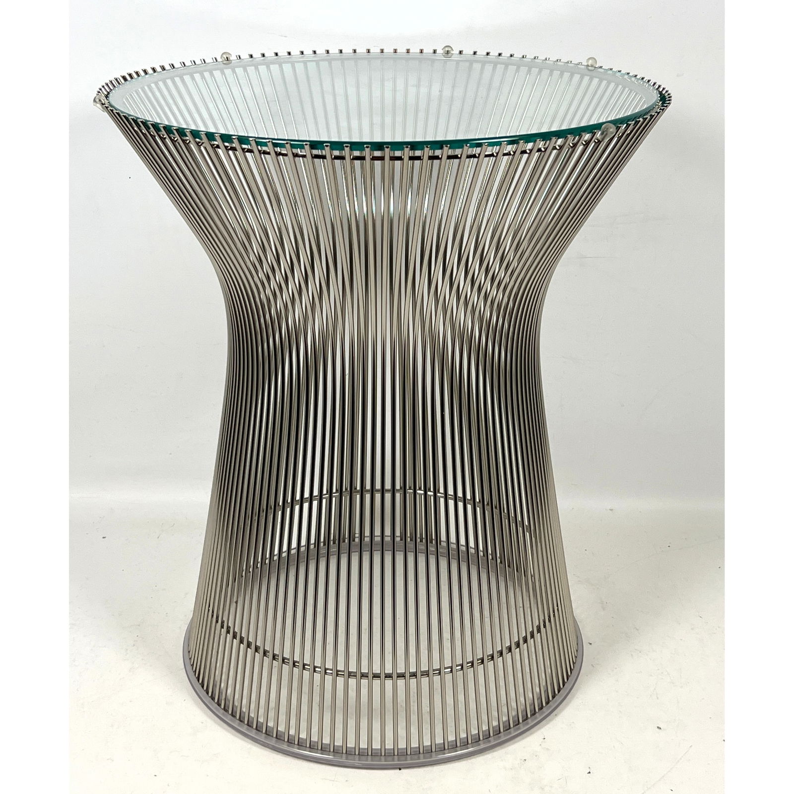 Vintage Mid Century Warren Platner Knoll Platner Group Nickel Glass top side table (1 of 8)