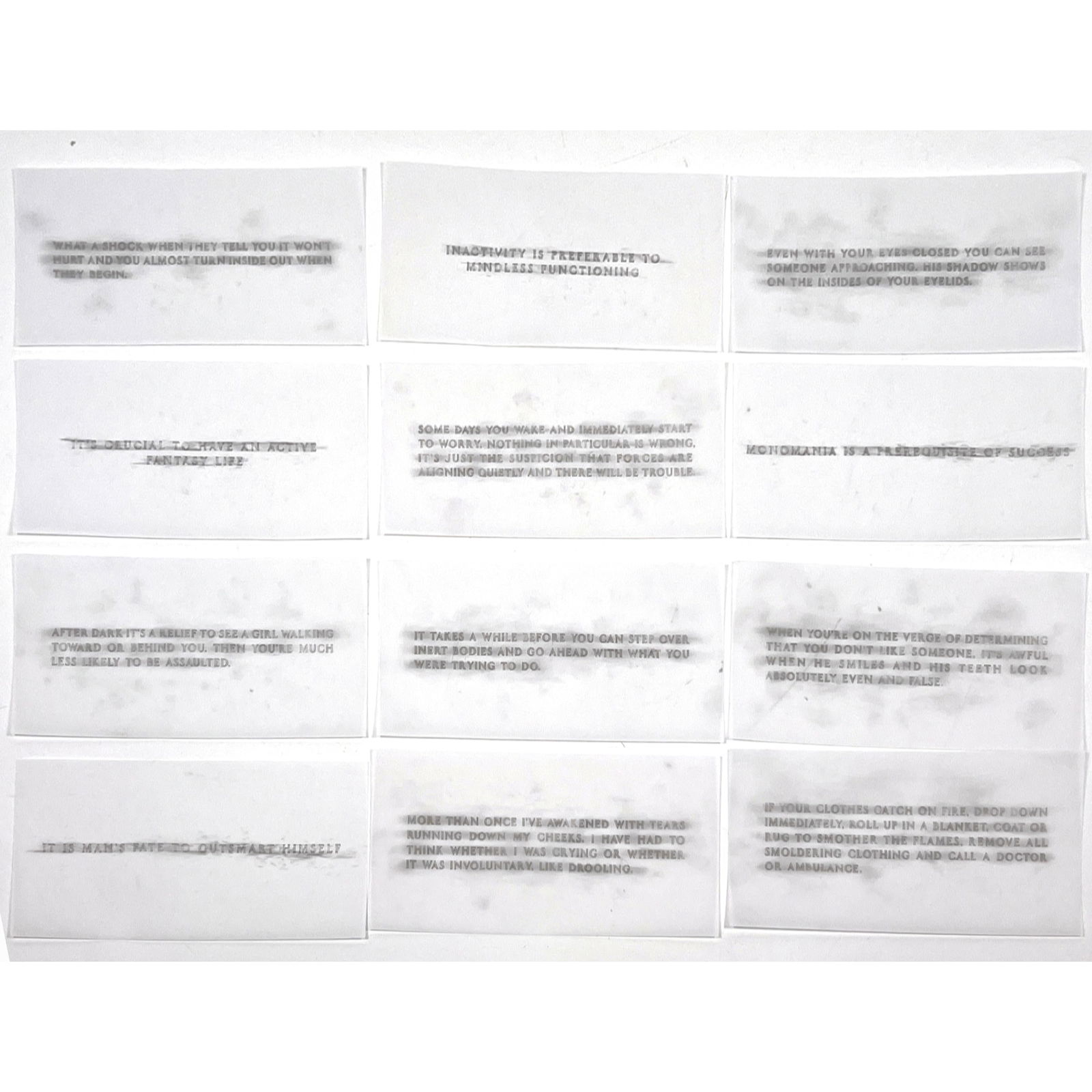 12 Jenny Holzer truisms vellum prints. (1 of 9)