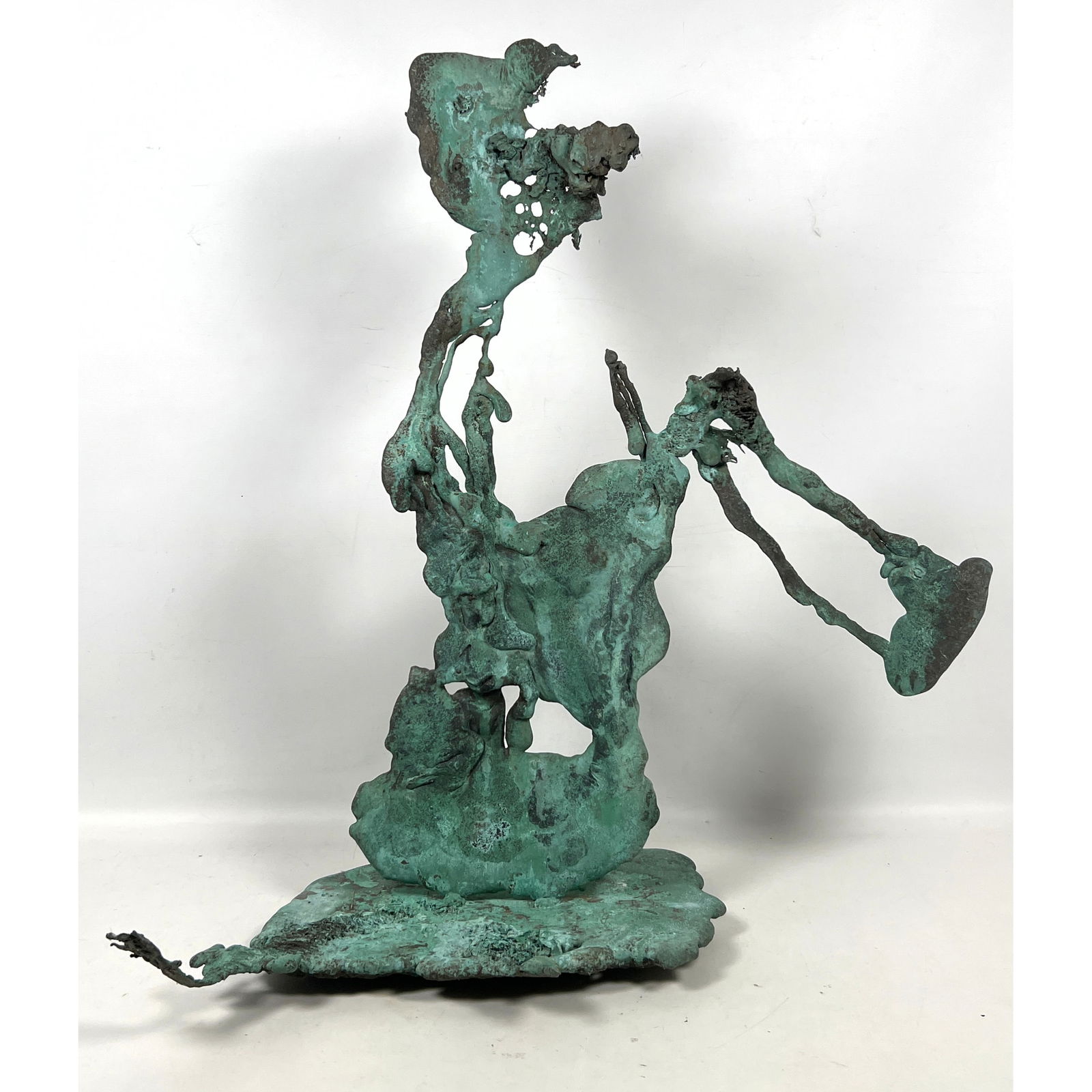 Large Spill Cast Bronze/copper Abstract Sculpture.: Large Spill Cast Bronze/copper Abstract Sculpture. Dimensions: Height: 29 inches, Width: 25.5 inches, Depth: 15 inches. ---