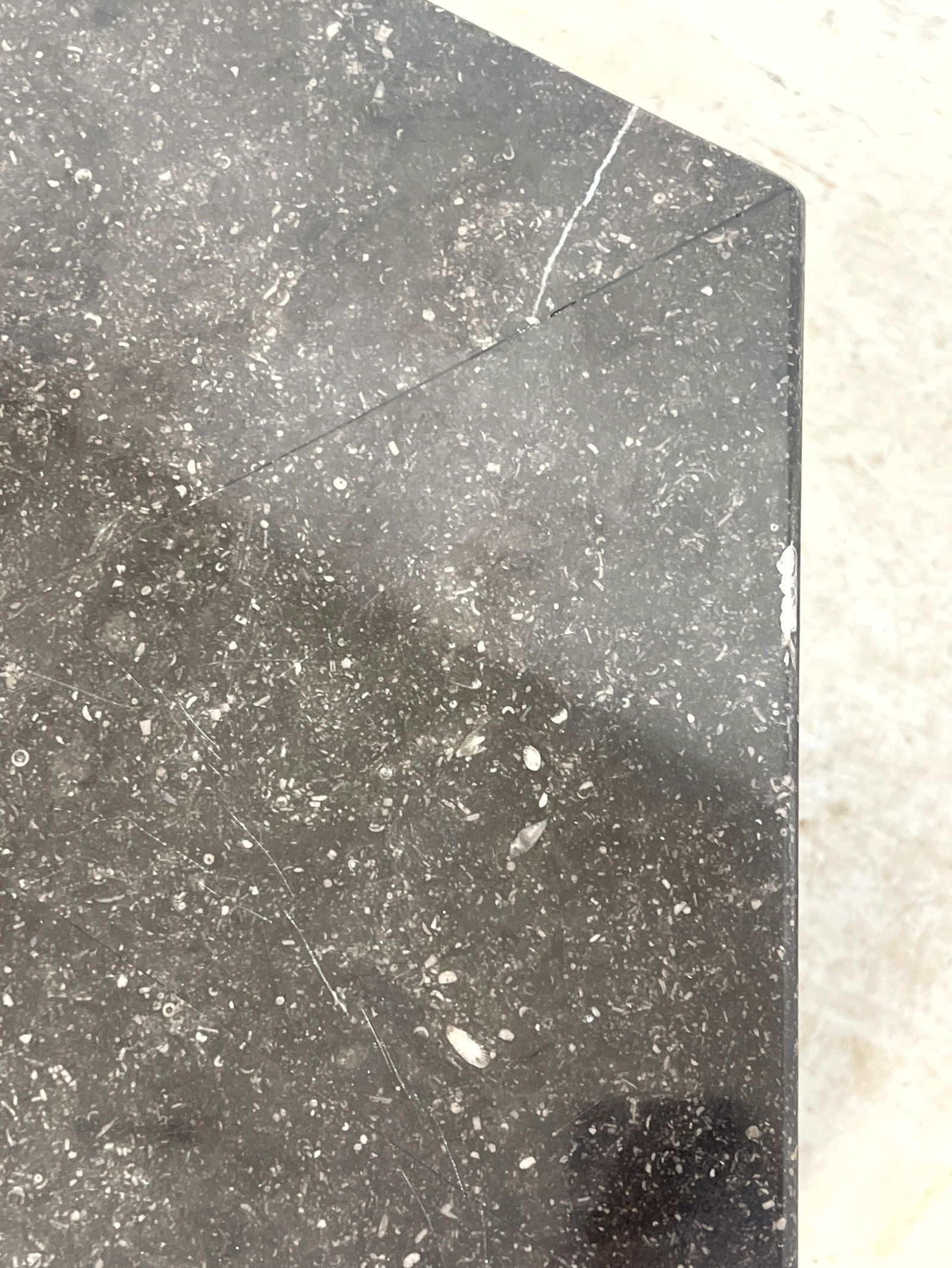 Stone Veneer Hexagonal Pedestal Side Table. - 5