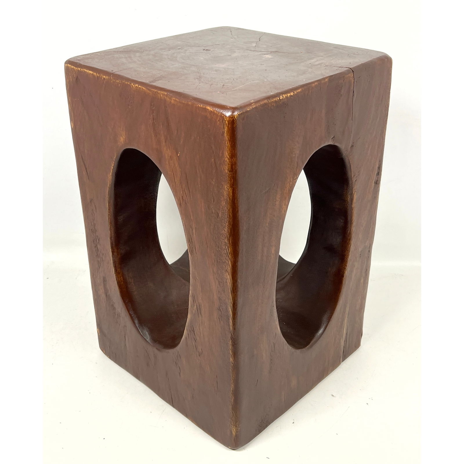 Solid Wood Pedestal Accent Stool Table.: Solid Wood Pedestal Accent Stool Table. Dimensions: Height: 18 inches, Width: 11.5 inches, Depth: 11.5 inches. ---