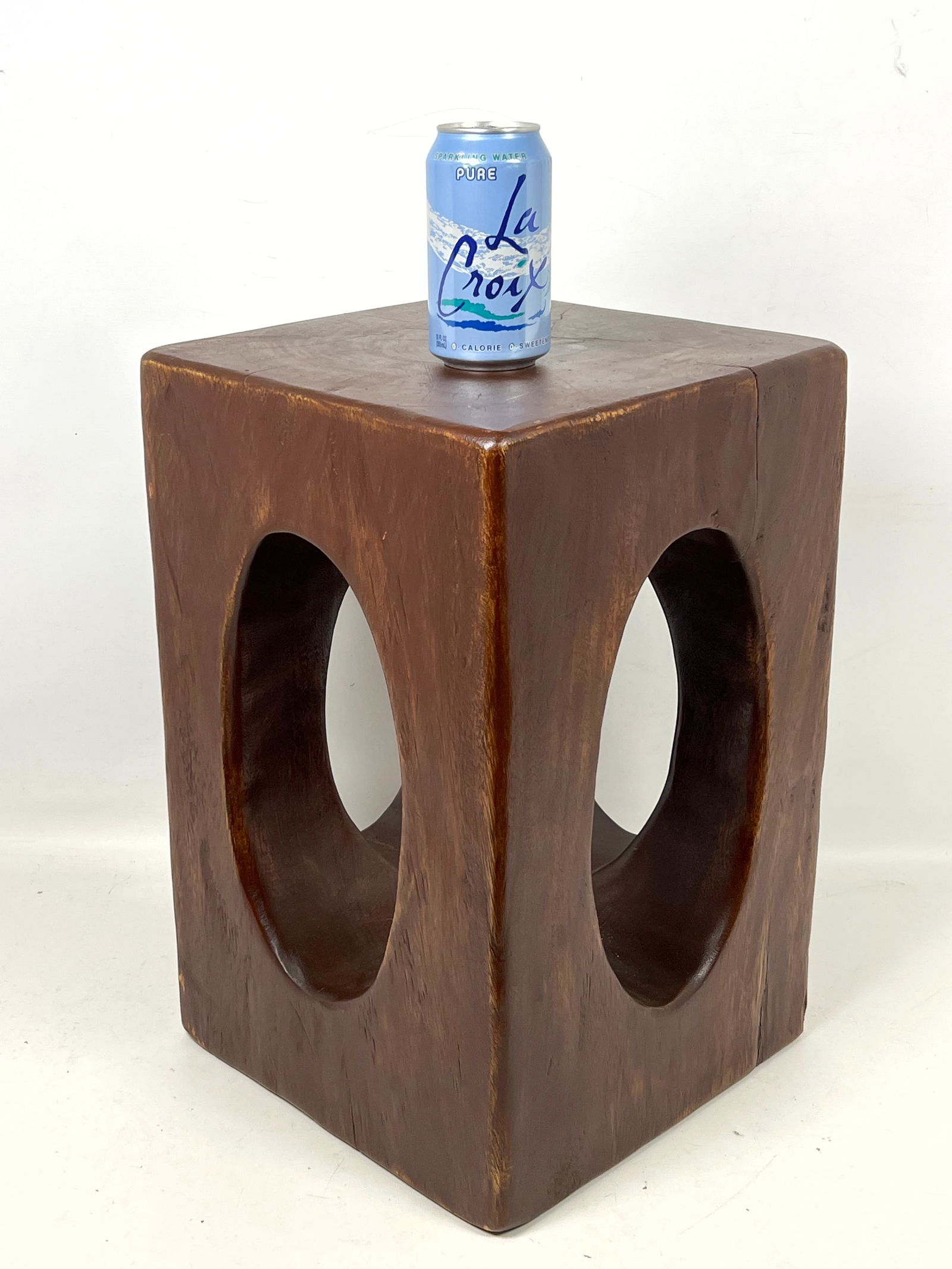 Solid Wood Pedestal Accent Stool Table. - 2