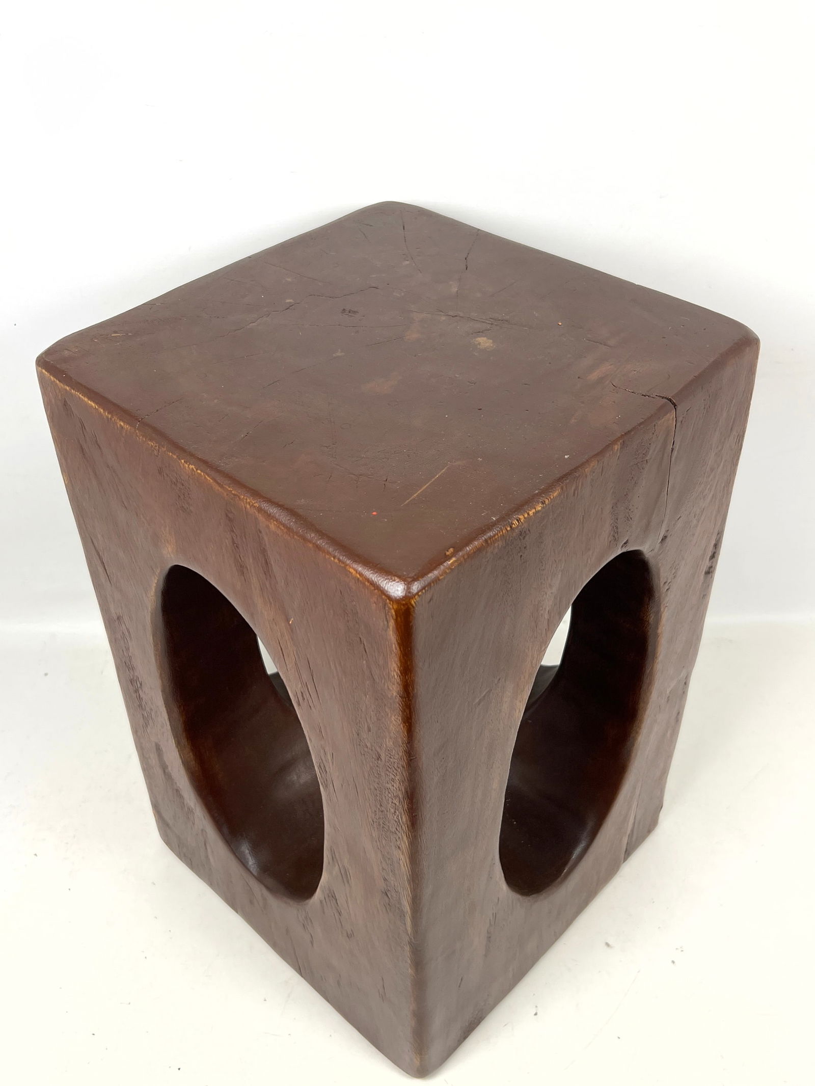 Solid Wood Pedestal Accent Stool Table. - 3