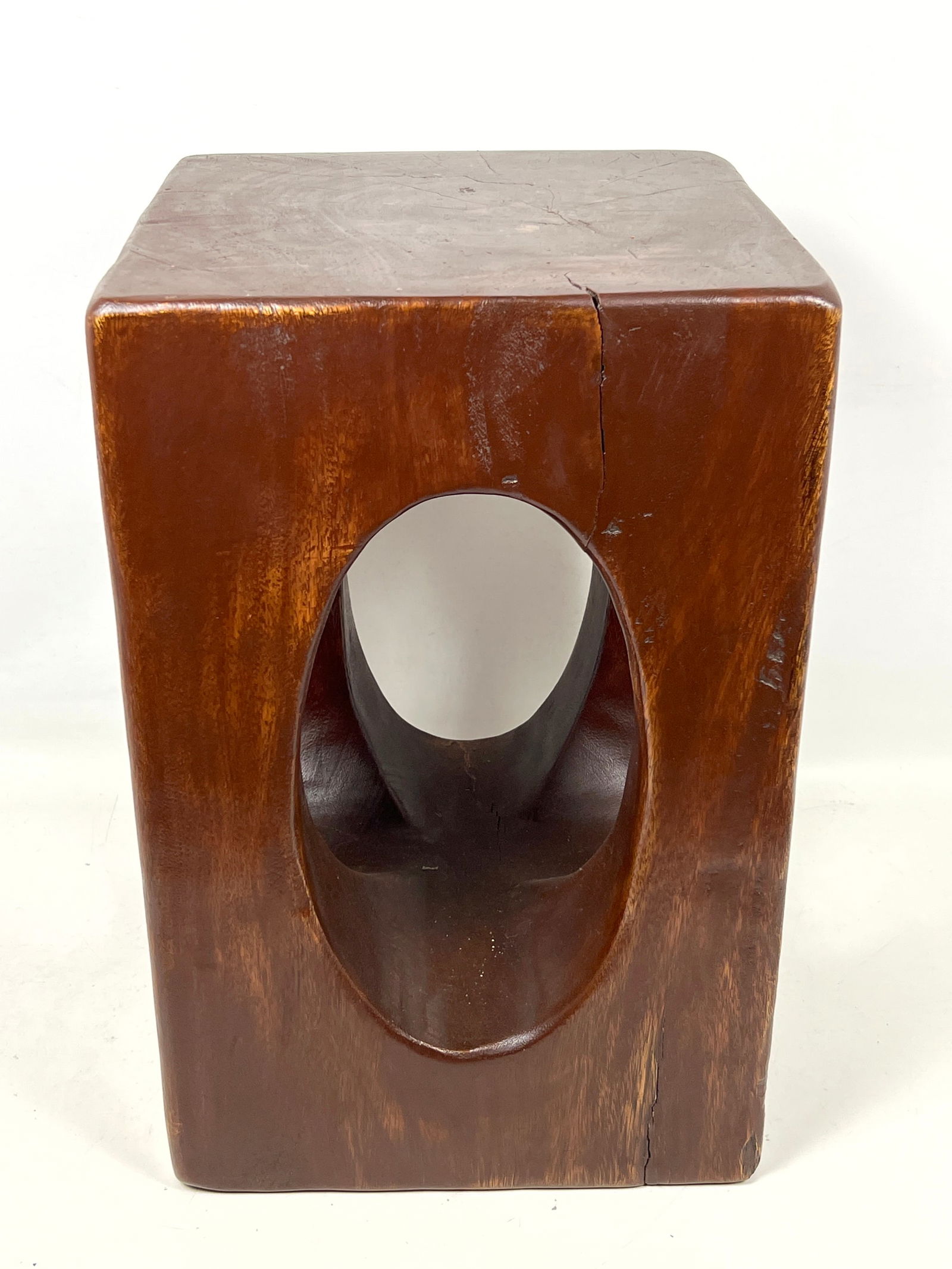 Solid Wood Pedestal Accent Stool Table. - 4