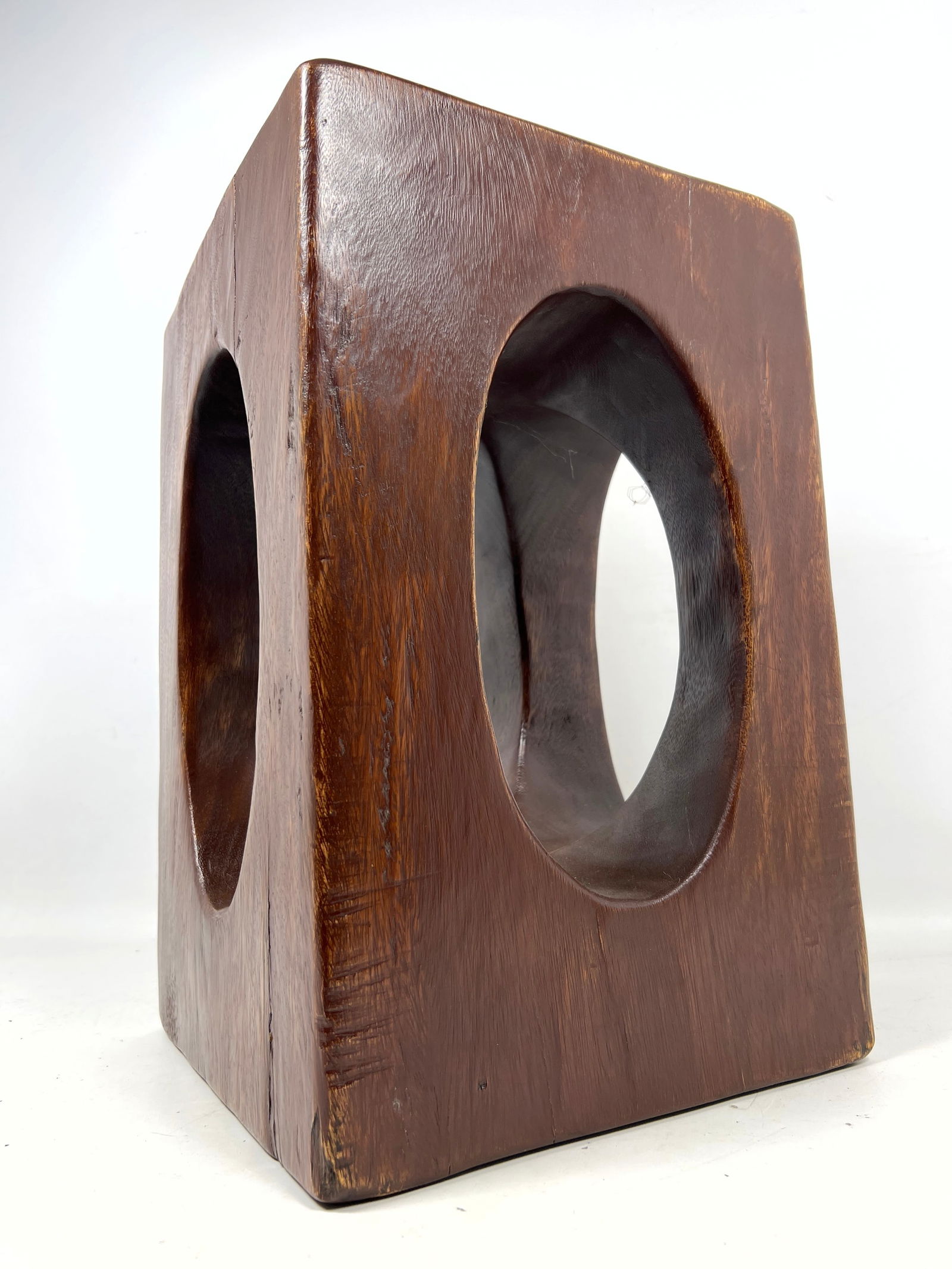 Solid Wood Pedestal Accent Stool Table. - 6