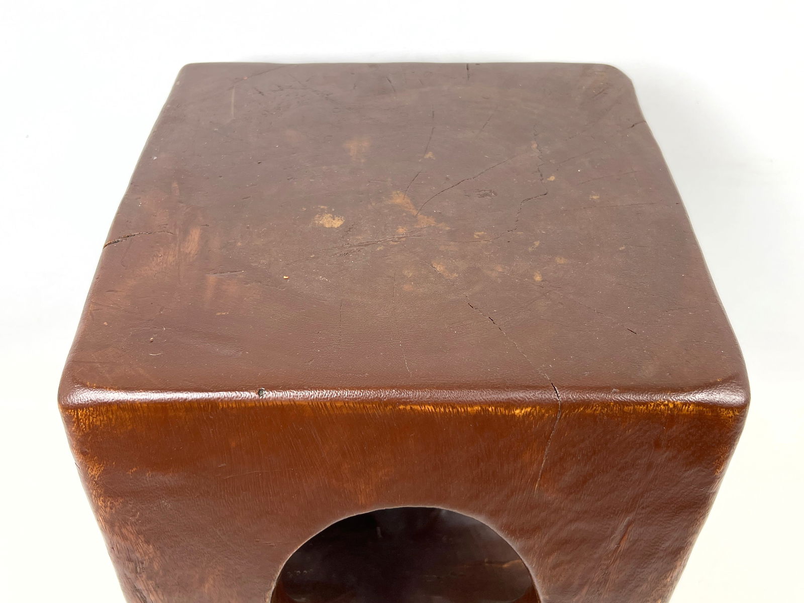 Solid Wood Pedestal Accent Stool Table. - 8