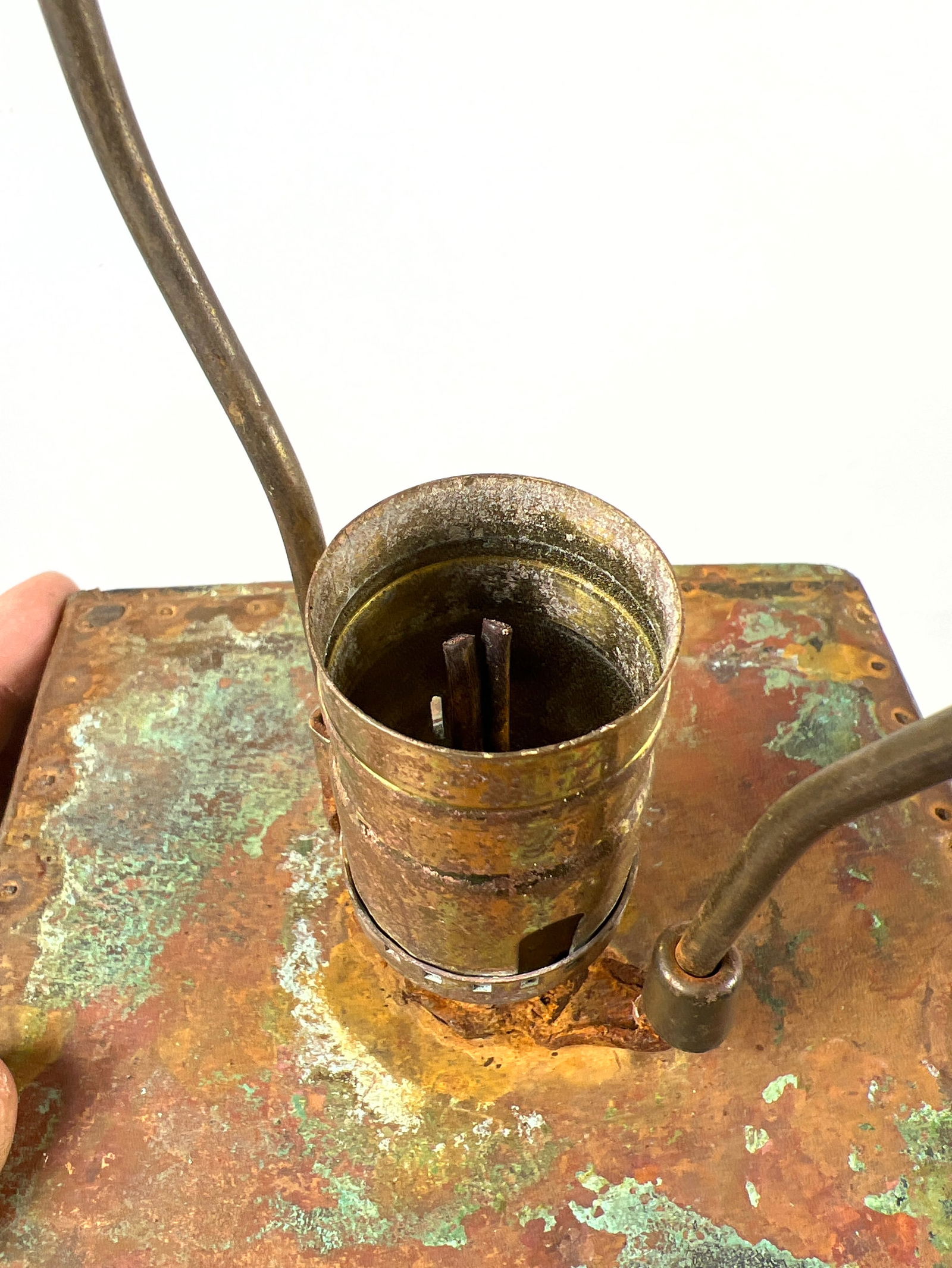 Brutalist Copper Clad Column Table Lamp. - 10