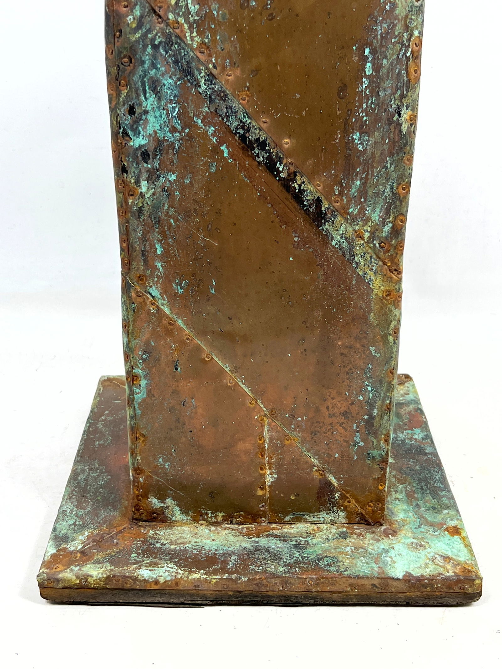 Brutalist Copper Clad Column Table Lamp. - 4