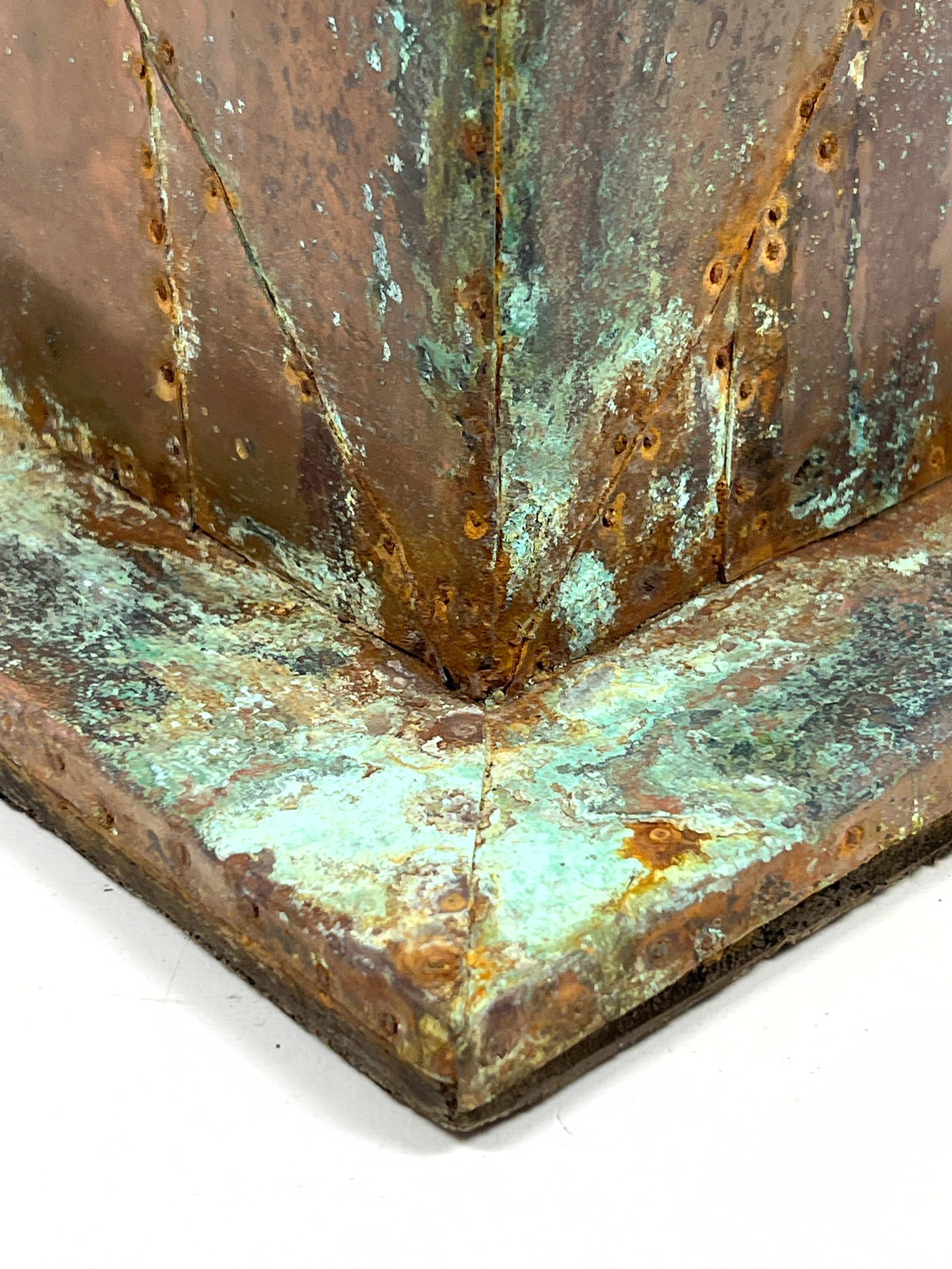 Brutalist Copper Clad Column Table Lamp. - 7