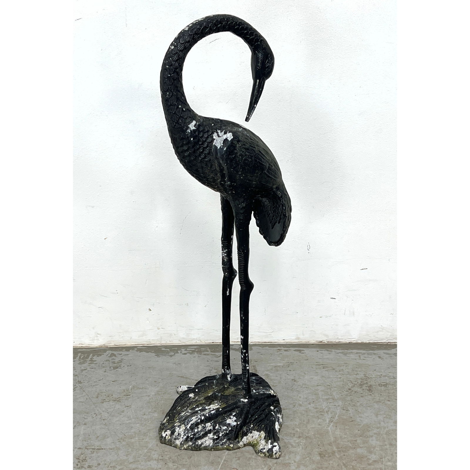 Aluminum Crane Garden Sculpture.: Aluminum Crane Garden Sculpture. Dimensions: Height: 37.5 inches, Width: 14 inches, Depth: 13 inches. ---