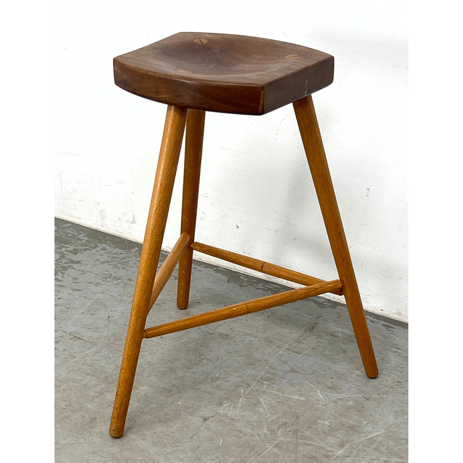 Artisan Solid wood Three Leg Bar Stool. Artist Drafting Stool. David Ebner Style (1 of 7)