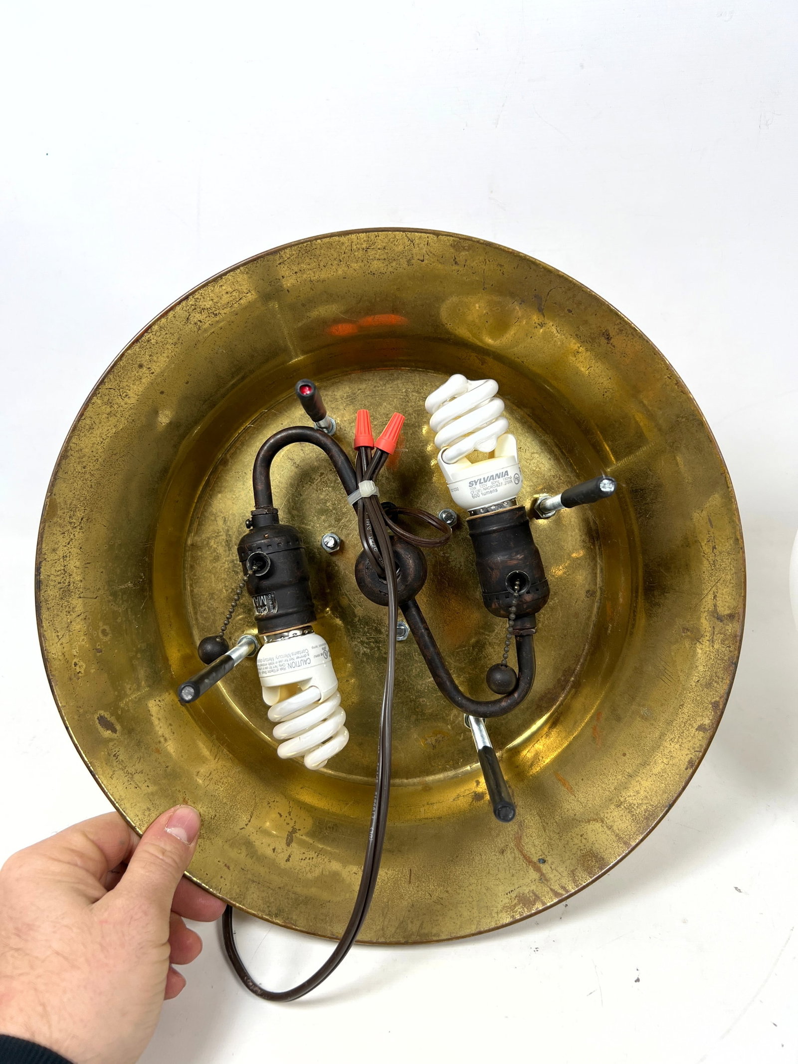 Custom made Mushroom Table Lamp. Found object constructed base. - 11