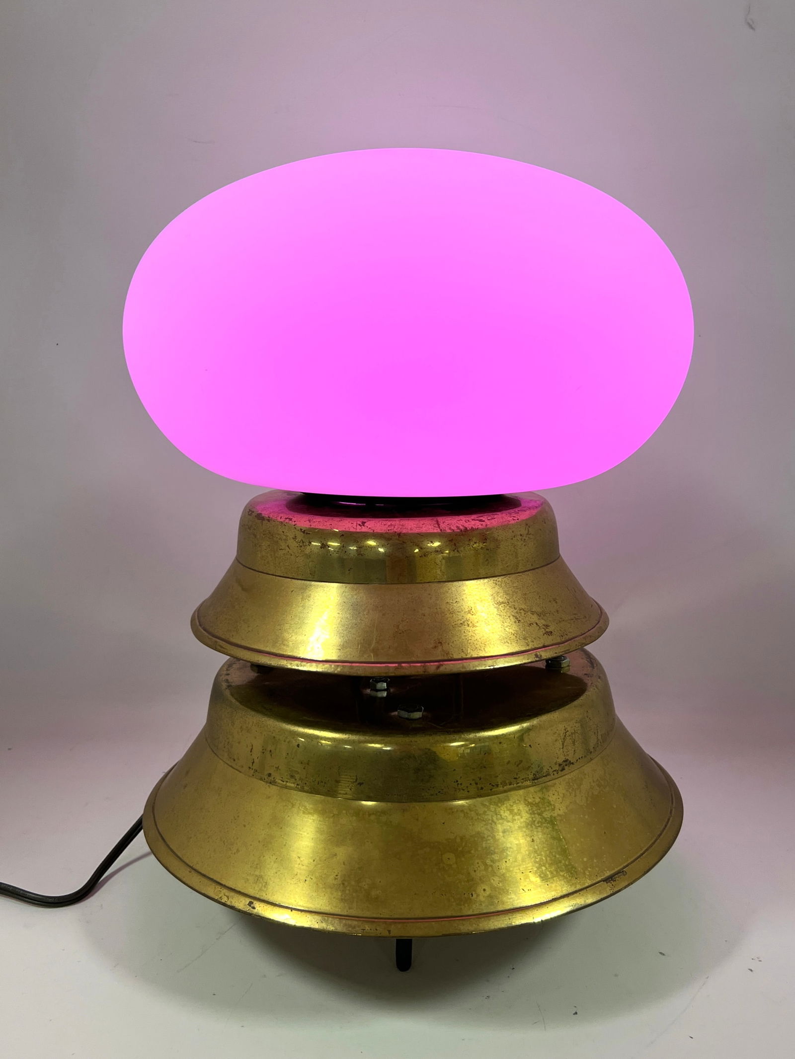 Custom made Mushroom Table Lamp. Found object constructed base. - 4