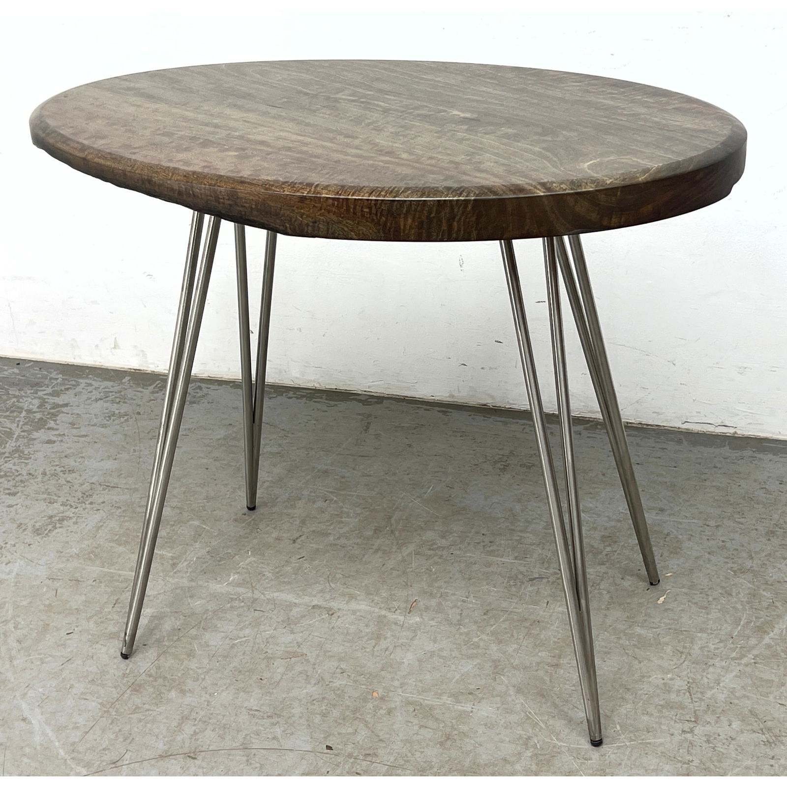 Contemporary Modern Thick Oval wood Top Table with Hairpin Legs. (1 of 6)