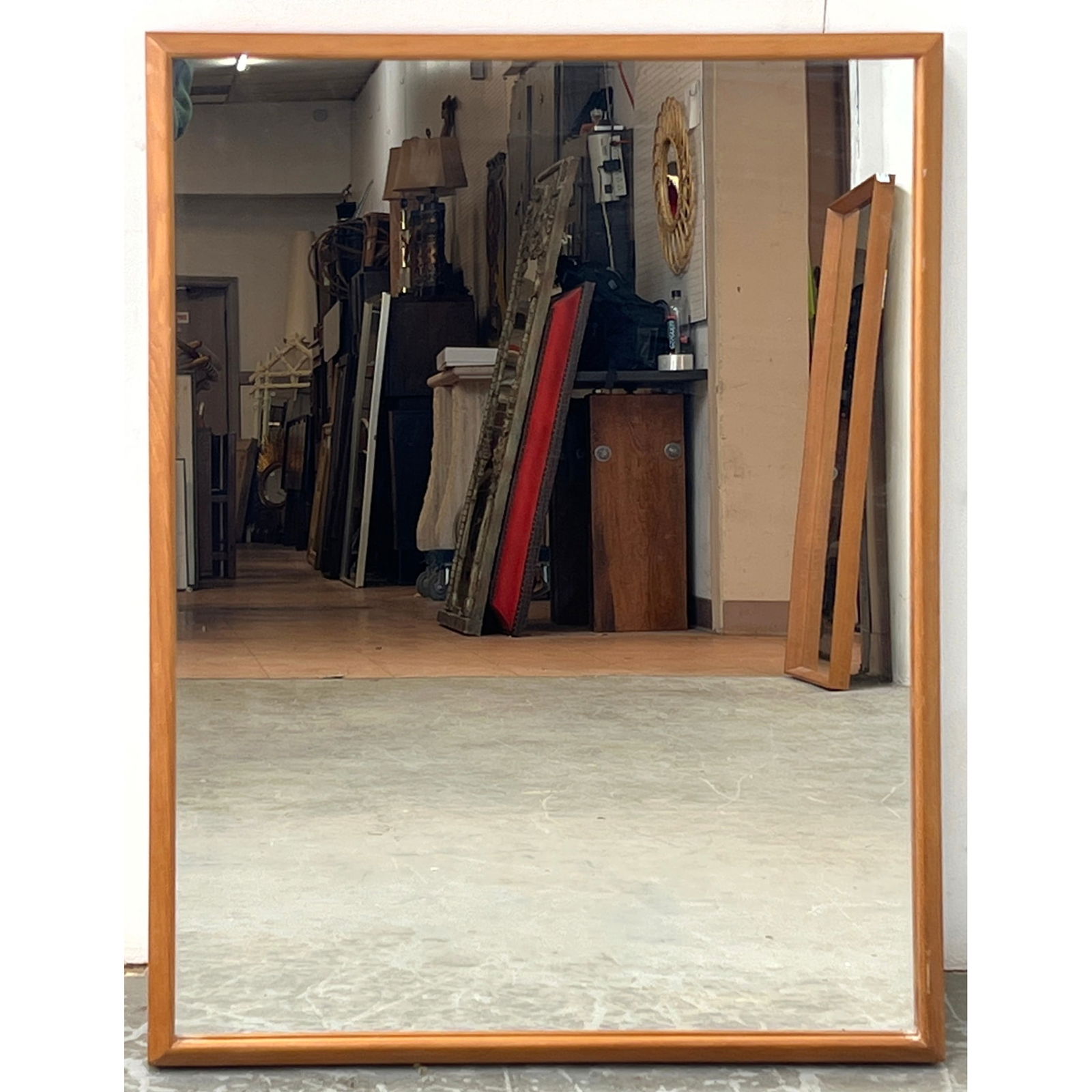 VILDBJERG MOBELFABRIK Danish Modern Teak Wall Mirror. Beveled frame. Marked (1 of 8)