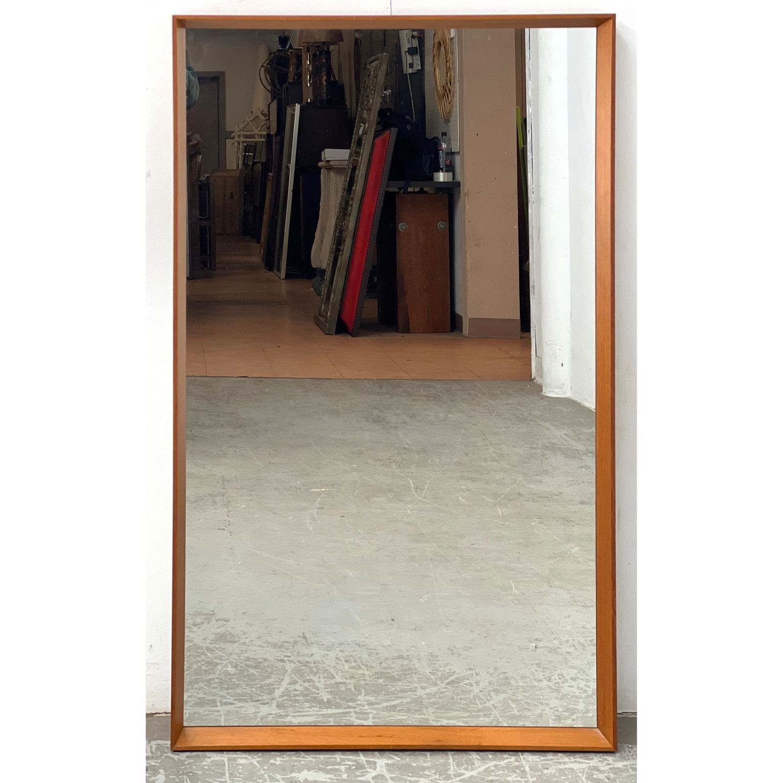 Danish Modern Teak Wall Mirror with Beveled Frame. Aksel Kjersgaard style. Pegged corners. Made in D (1 of 8)