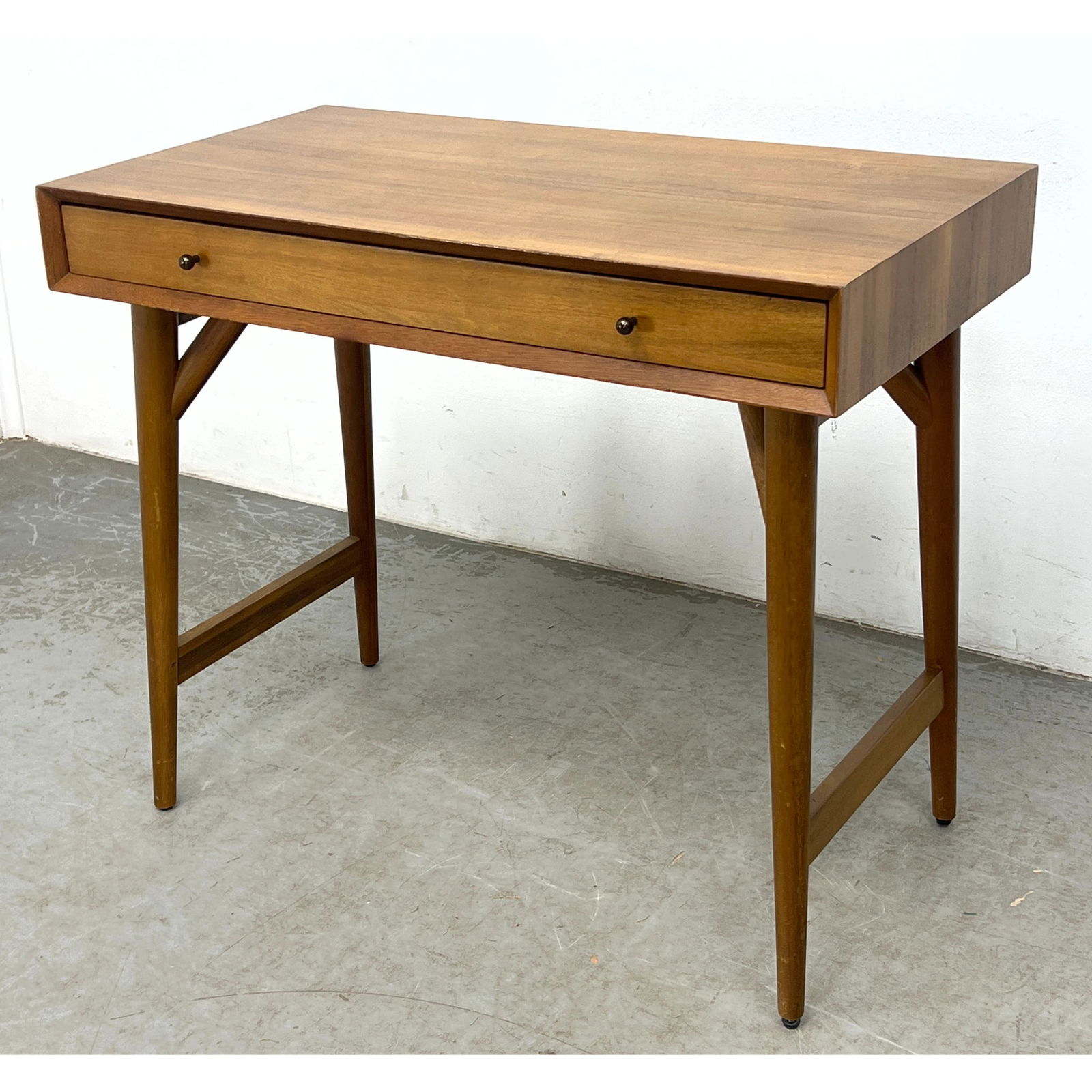 West Elm Mini Desk. Modern style. Likely Acacia wood. (1 of 10)